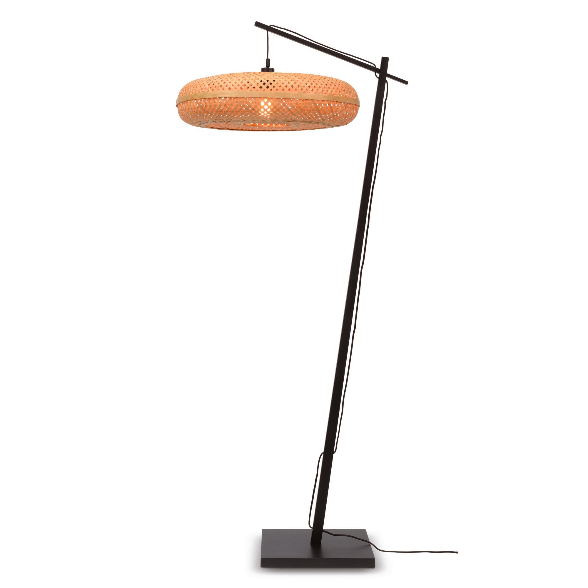 GOOD&MOJO vloerlamp Palawan - zwart - Ø60cm