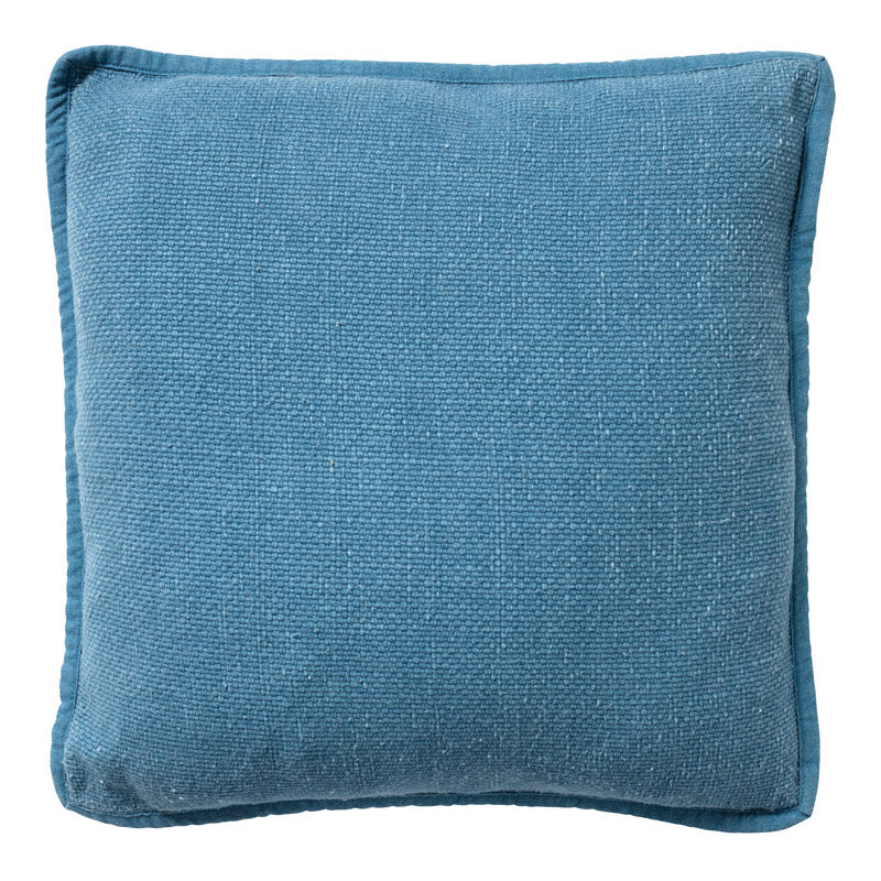 BOWIE - sierkussen 45x45 cm - gewassen katoen - Provincial Blue - blauw