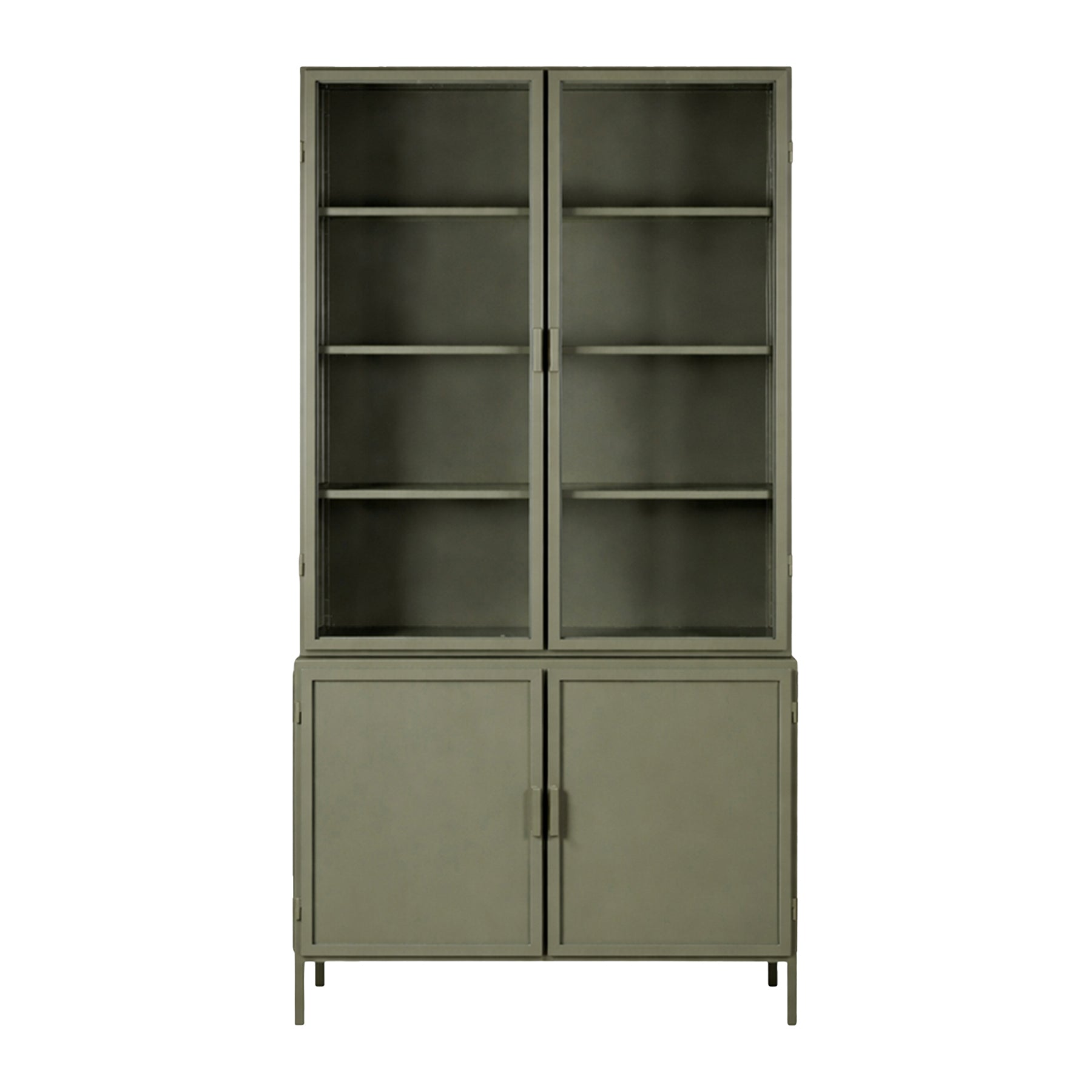 New Routz Garland Vitrinekast 4-deurs - Olijfgroen