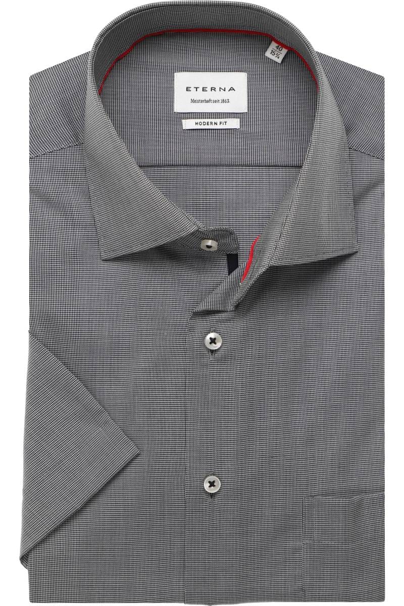ETERNA Modern Fit Tencel Hemd marine, Strukturiert