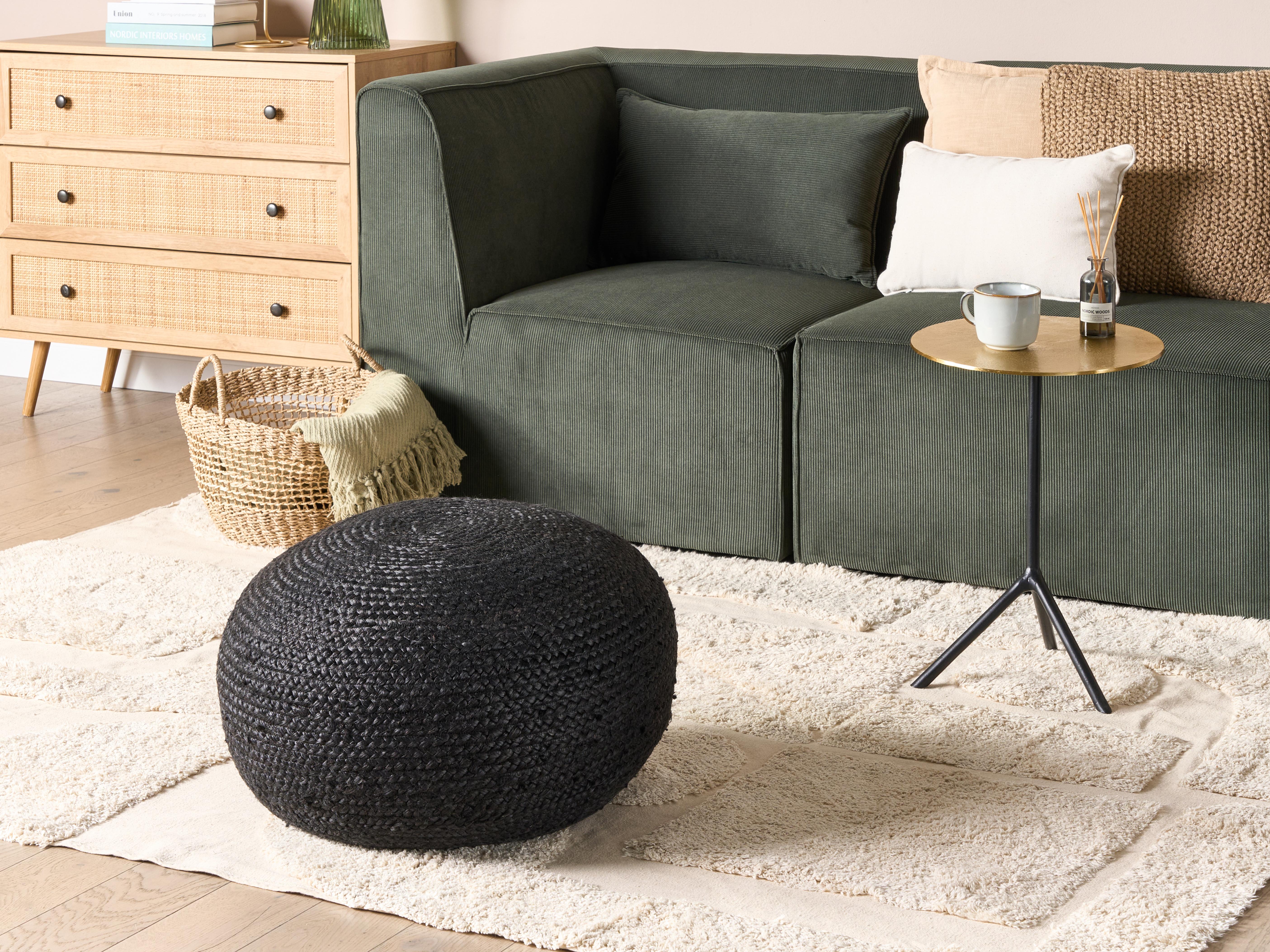Pouffe DUKKI Jute Black