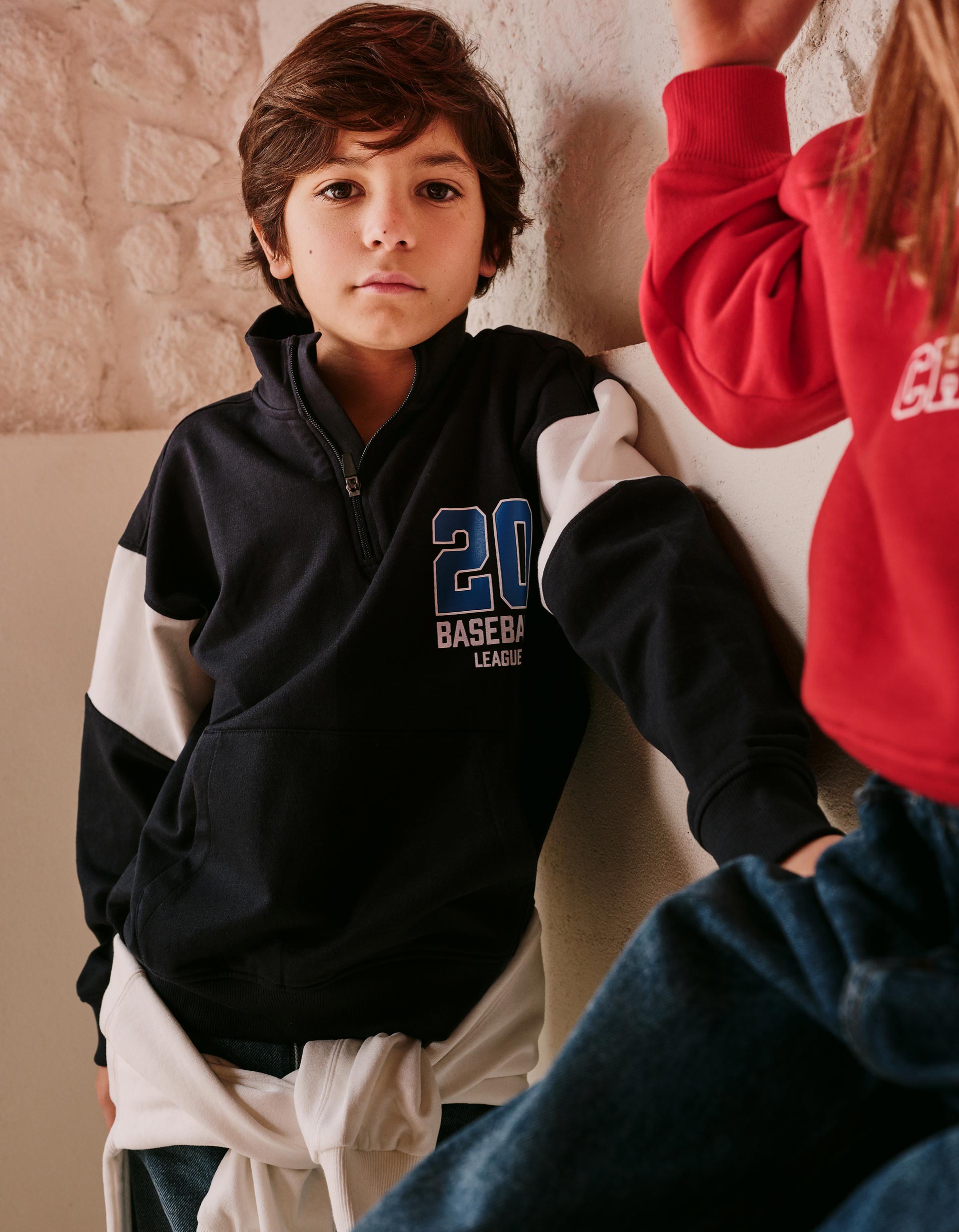 Sweatshirt com Fecho, Menino, Azul Escuro