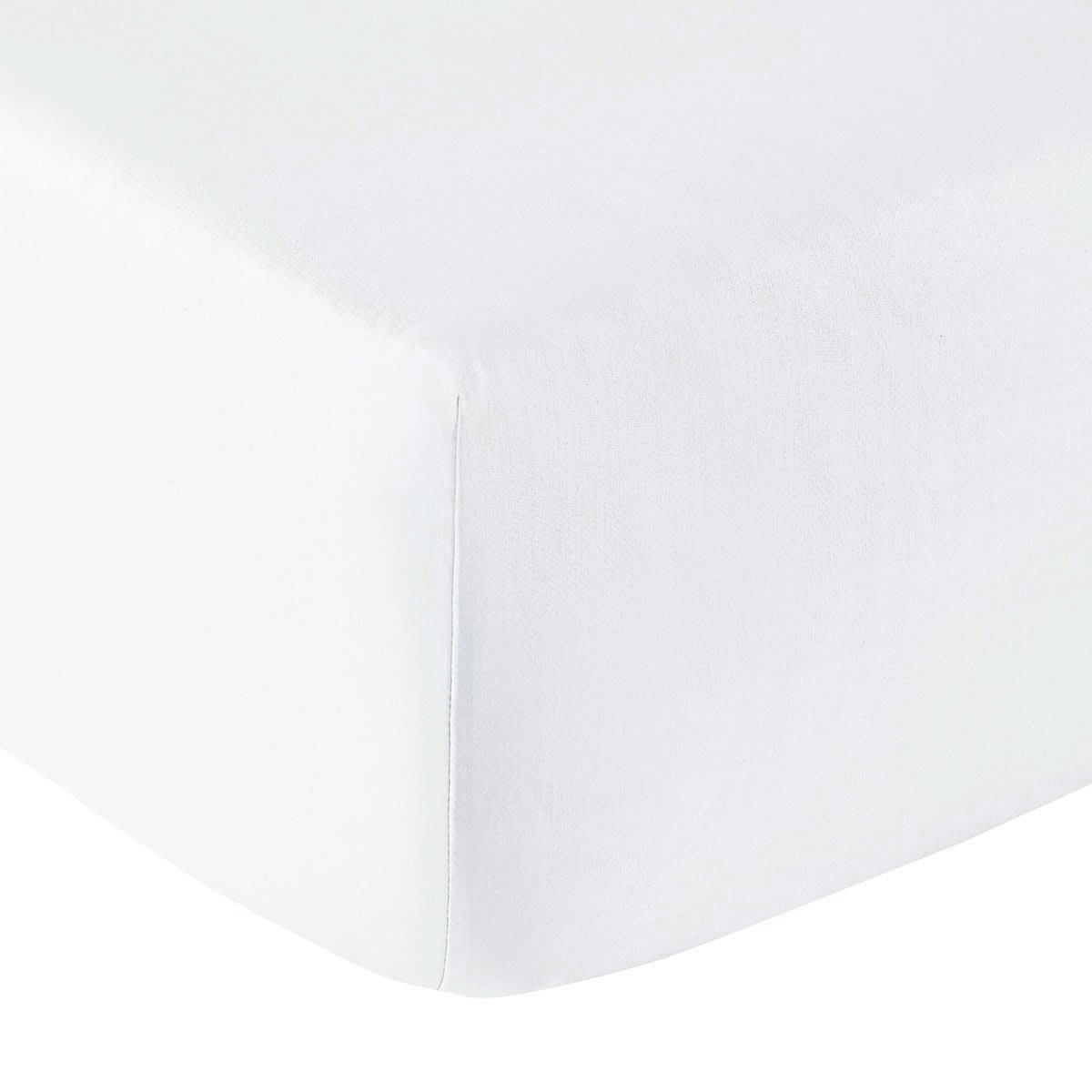 VEXIN - Drap housse coton blanc 80x190 cm