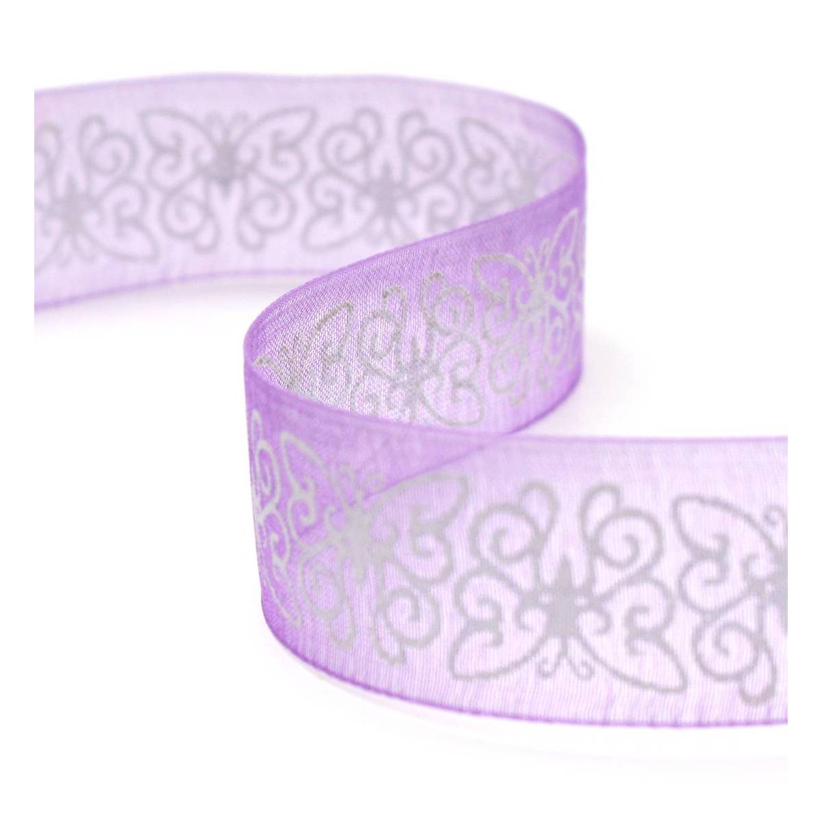 Purple Butterfly Organdie Ribbon 25mm x 3m