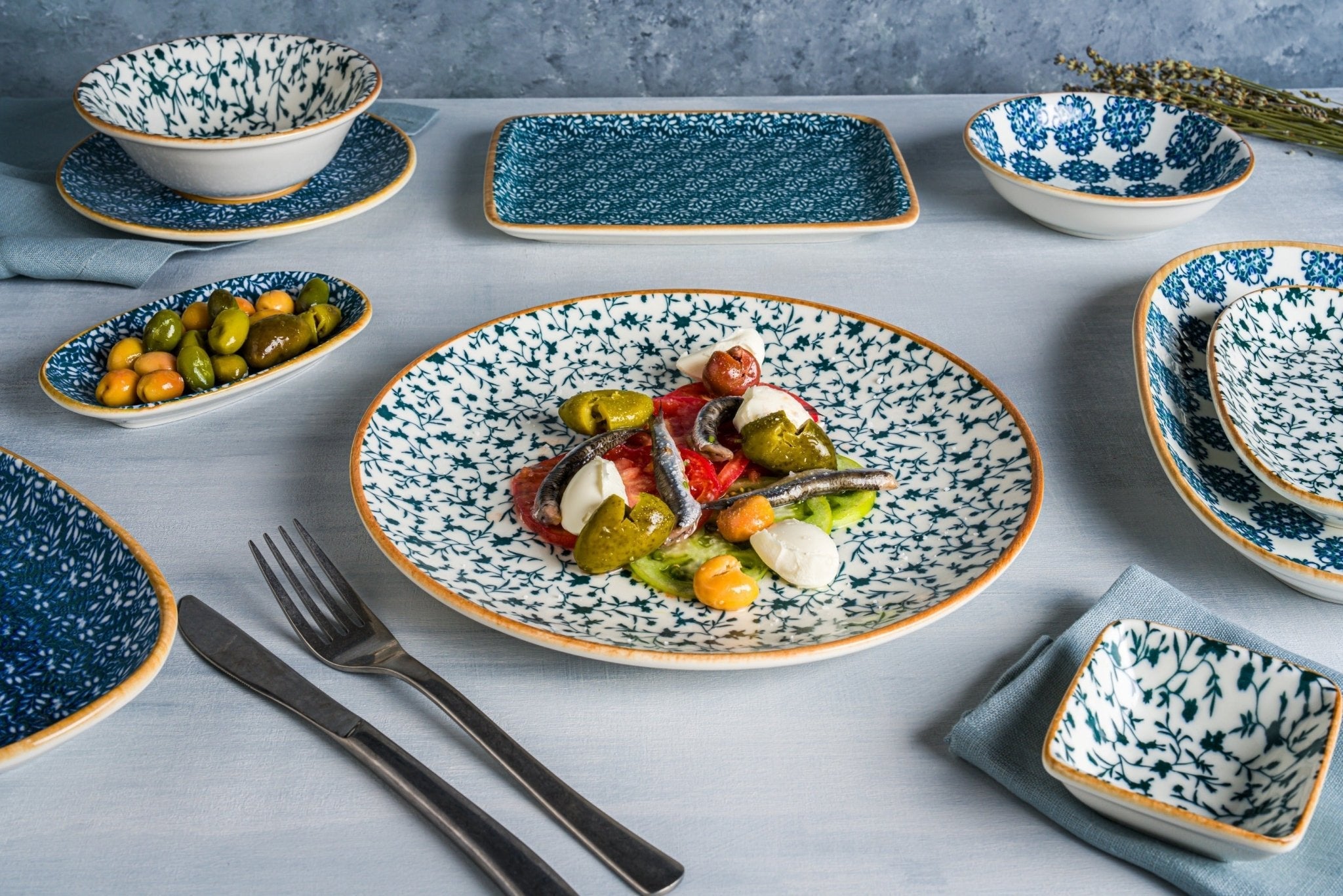 Bonna Diep bord - Calif - Porselein - 25 cm (1300cc) - set van 6