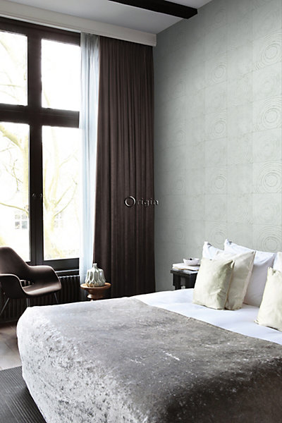 Origin Wallcoverings papier peint sections transversales des troncs d'arbres vert menthe clair 53 cm x 10.05 m