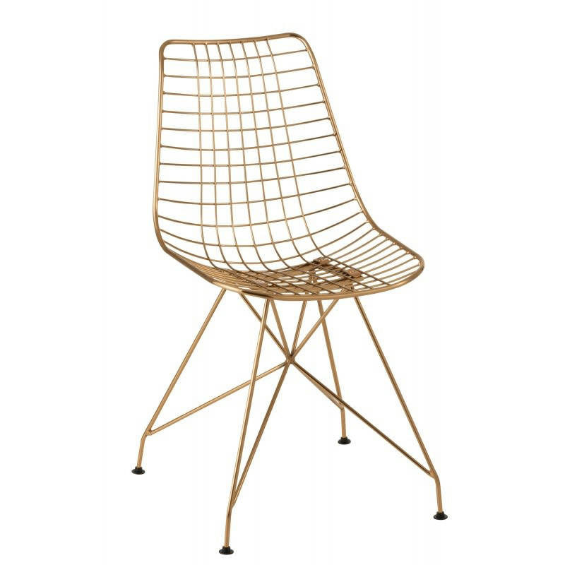 CHARLOTTE - Chaise en métal or