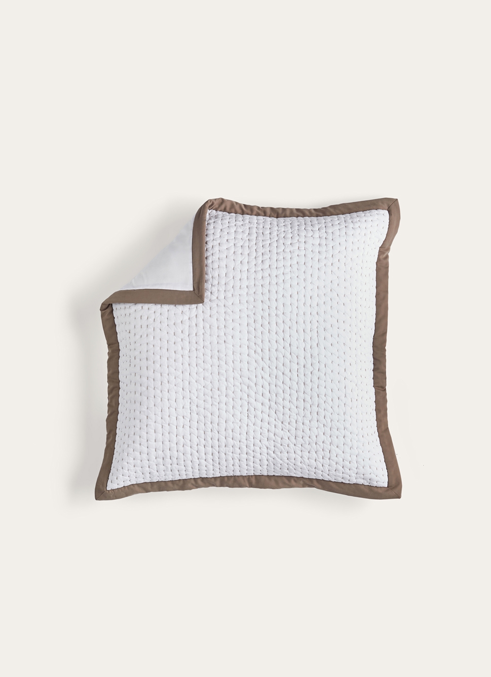 TAIE D'OREILLER ASSORTIE PIQUÉ DE COTON MATELASSÉ BRONZE