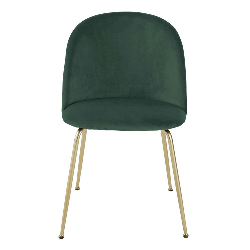 Ginette - Chaise en velours vert forêt