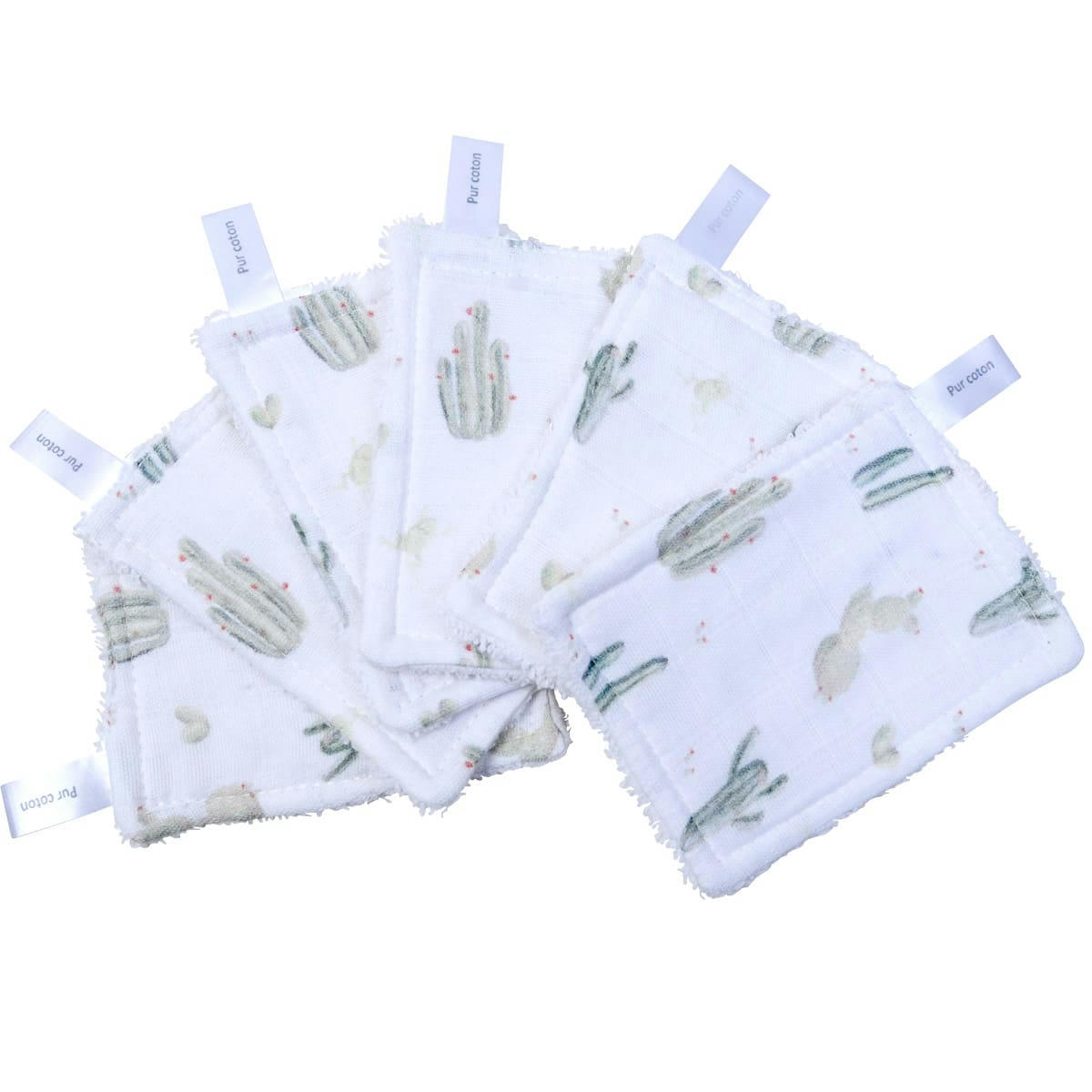 CACTUS - Lot de 12 lingettes lavables
