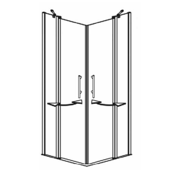 Pendeltür, Höhe: 195 cm, edelsilber, Scheibenstärke: 6 mm
