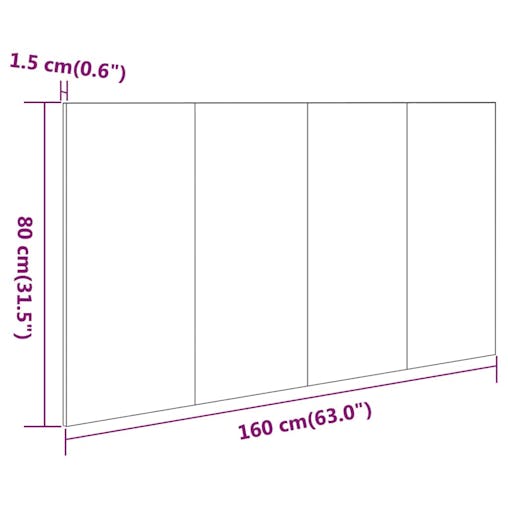 NNEVL Bed Headboard White 160x1.5x80 cm Engineered Wood