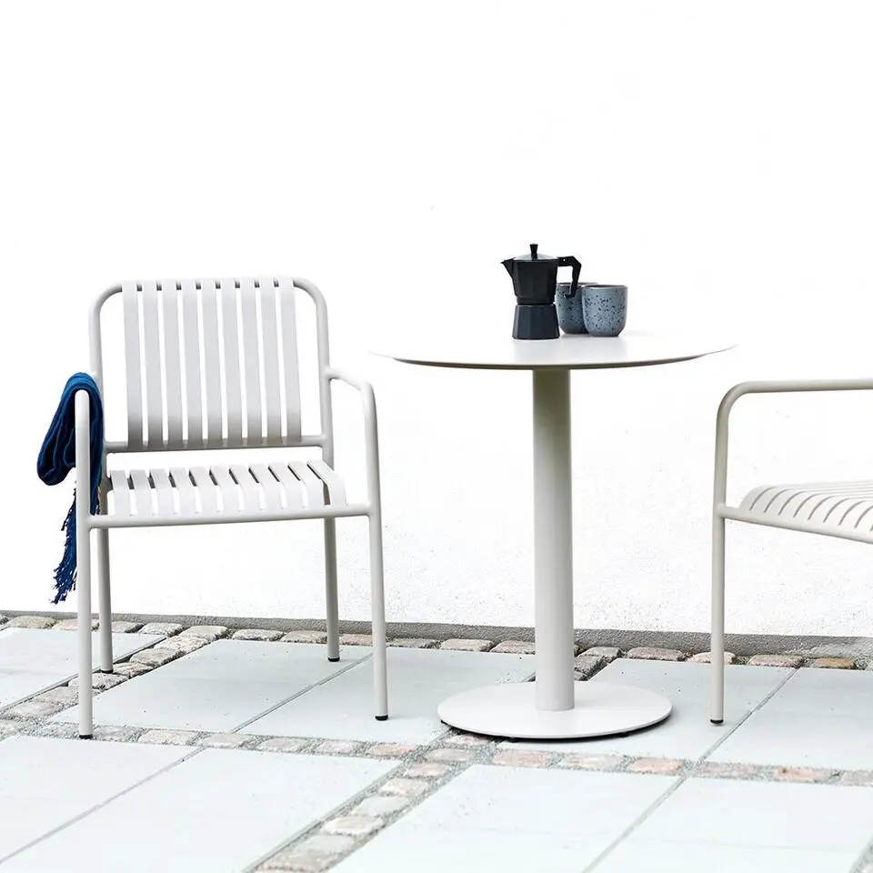 Lisomme Sieb metalen tuintafel zand - &Oslash;70 x 72 cm