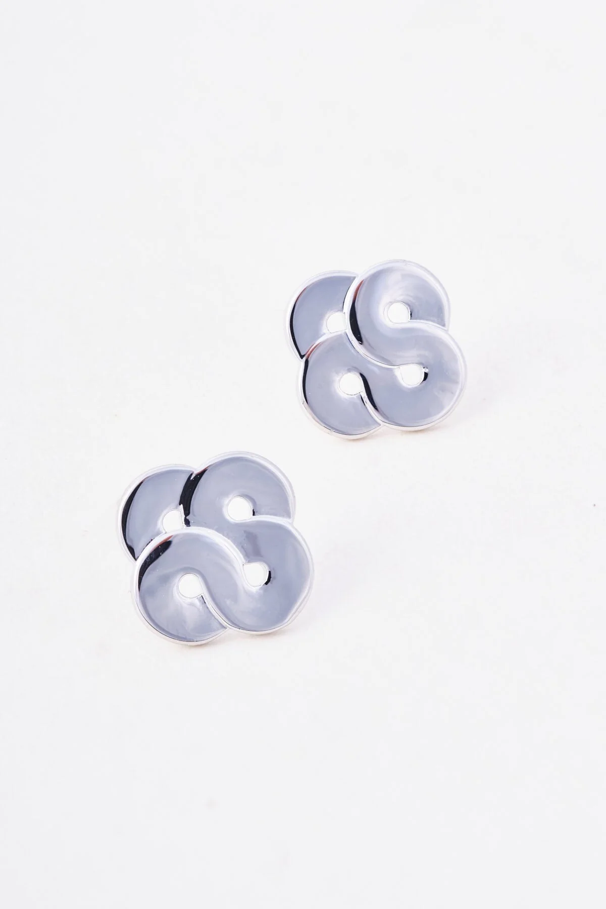 Silver Swirl Stud Earrings