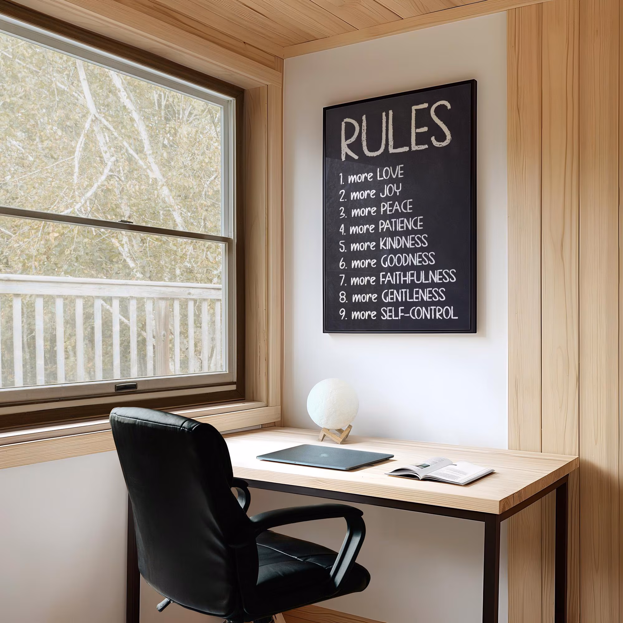 Rules to Live By – Fruit of the Spirit Chalkboard Print