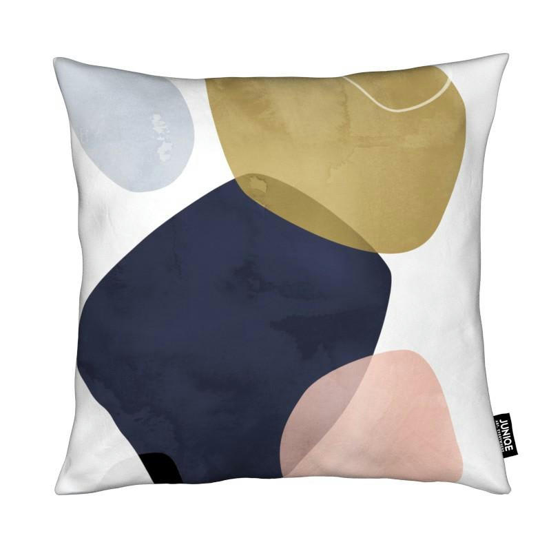 GRAPHIC 183 - Coussin en microfibre en blanc & bleu 50x50