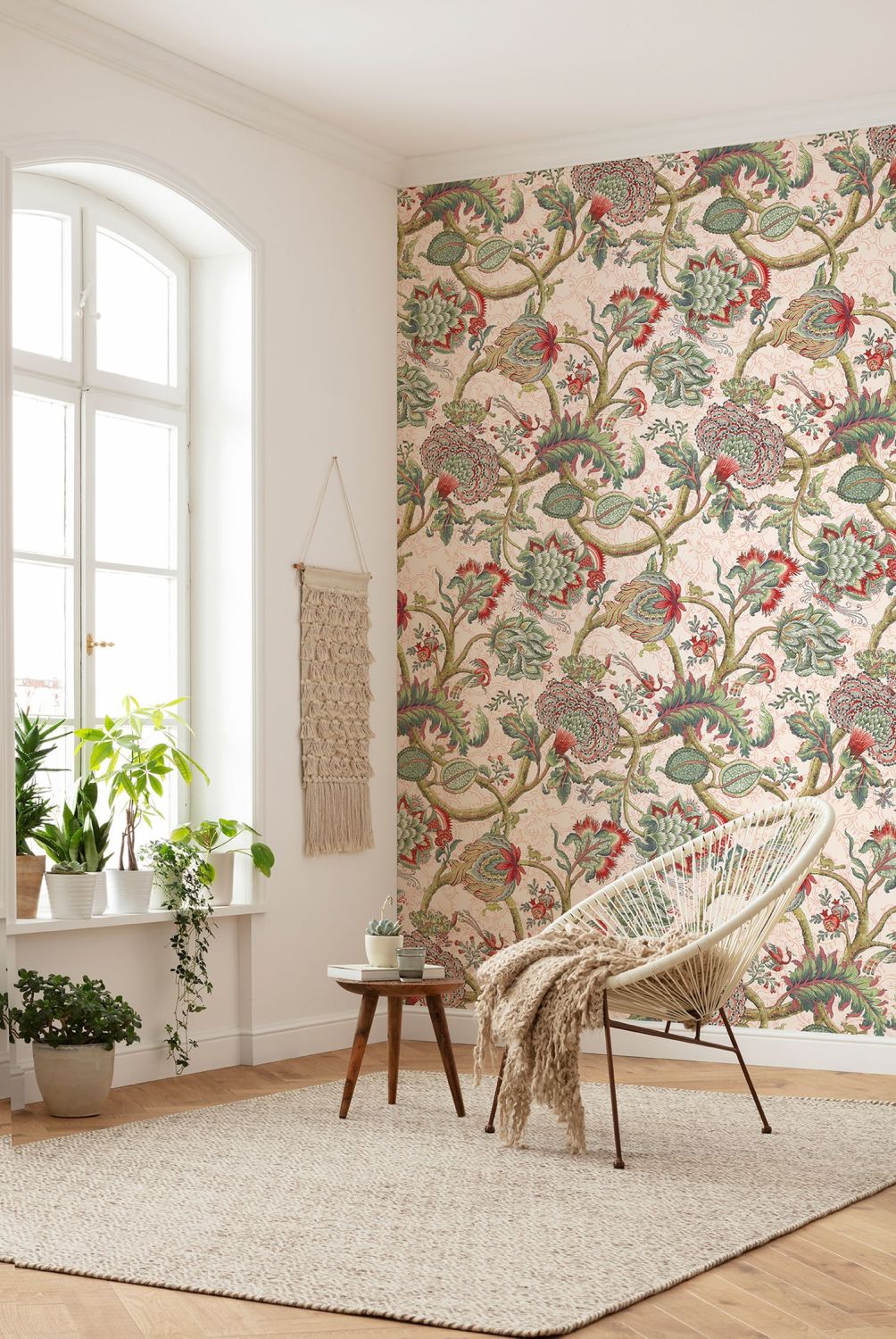 Sanders & Sanders fotobehang bloemen groen en rood - 200 x 280 cm - 611822