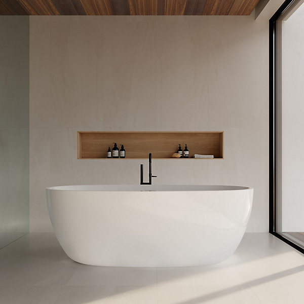 Baignoire îlot design ovale DENVER blanche 150 cm