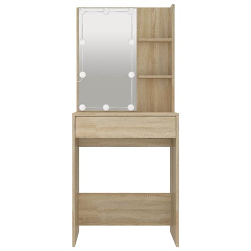 NNEVL Dressing Table with LED Sonoma Oak 60x40x140 cm
