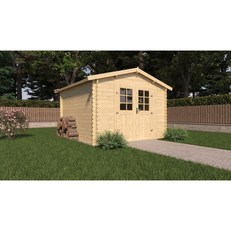 Abri de jardin en bois Vallo 28 mm 2,98 x 2,98 m CERLAND