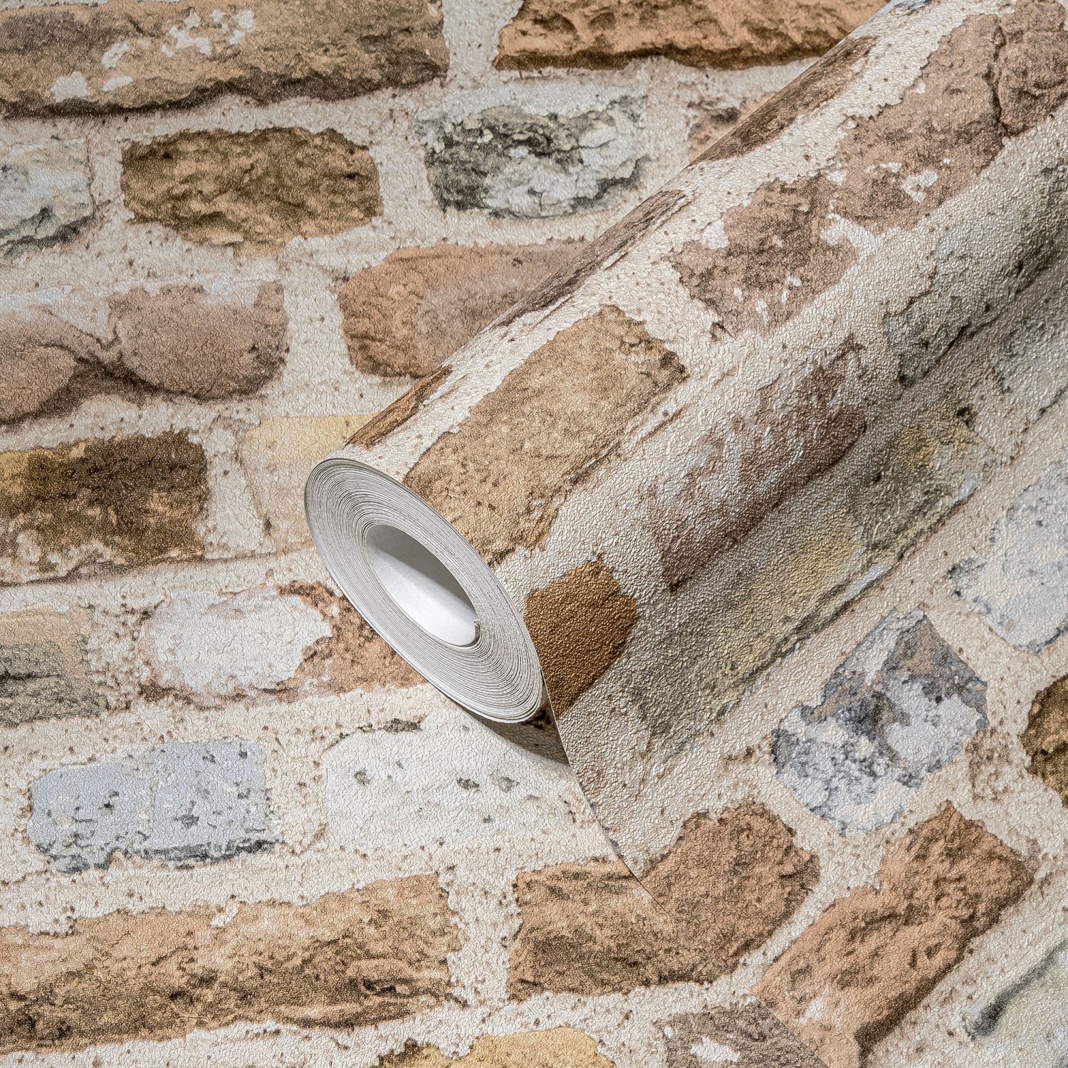 A.S. Création behang steen bruin, beige en grijs - 53 cm x 10.05 m - AS-388293