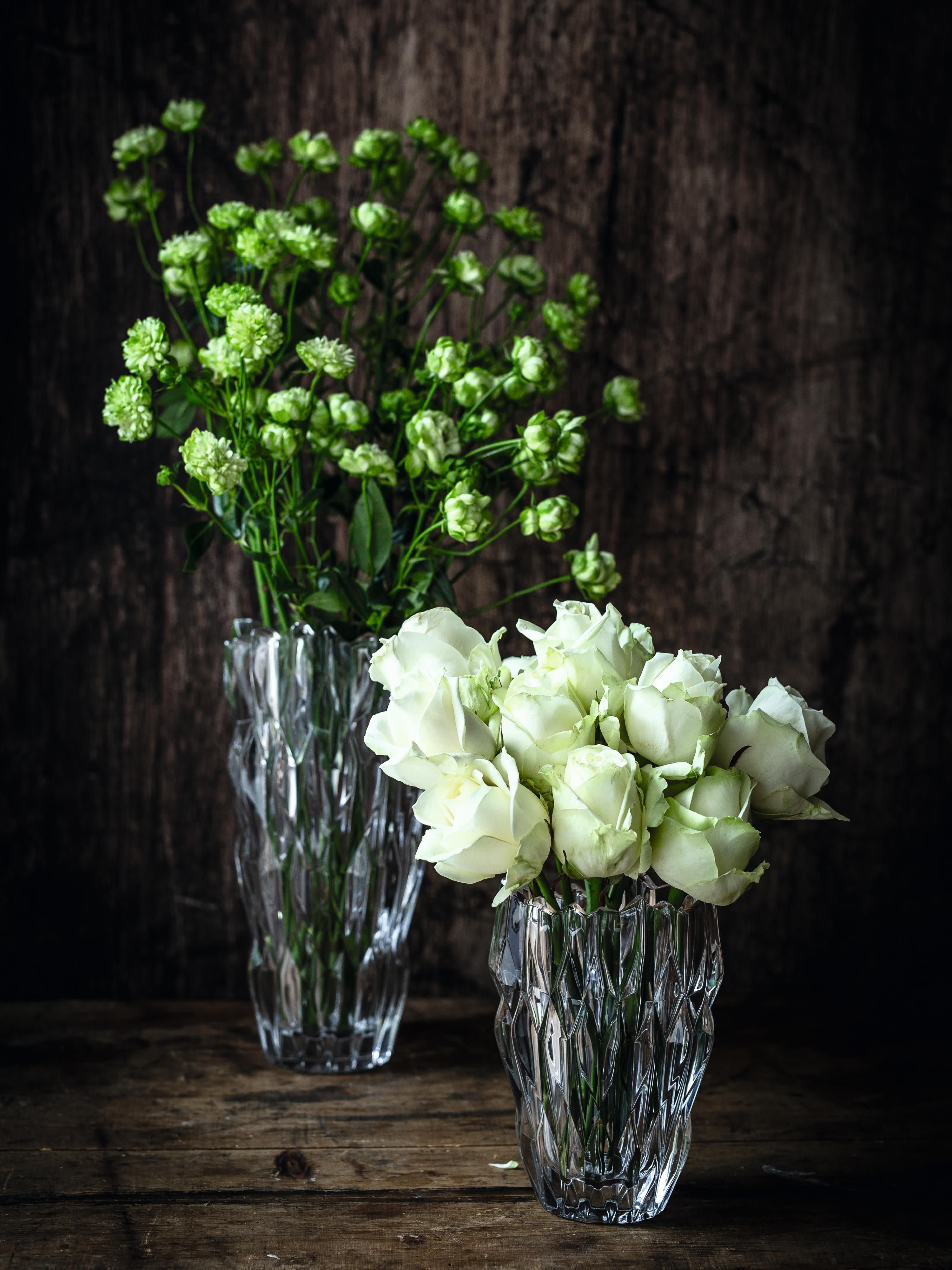 Kristall-Vase Quartz, H 16 cm