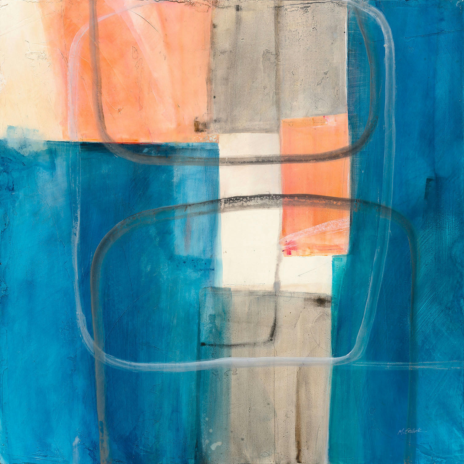 - Tableau Passage bleue imprimé sur toile 30x30cm