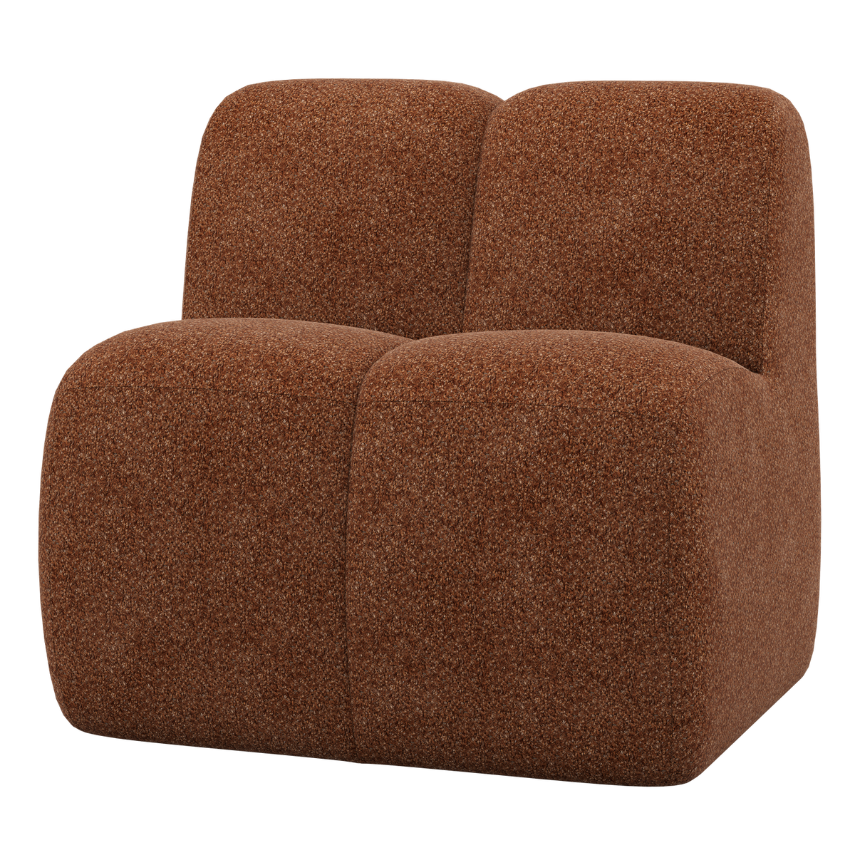WOOOD eetbankje 84 cm met rugleuning Mojo - Wollig - Roestbruin