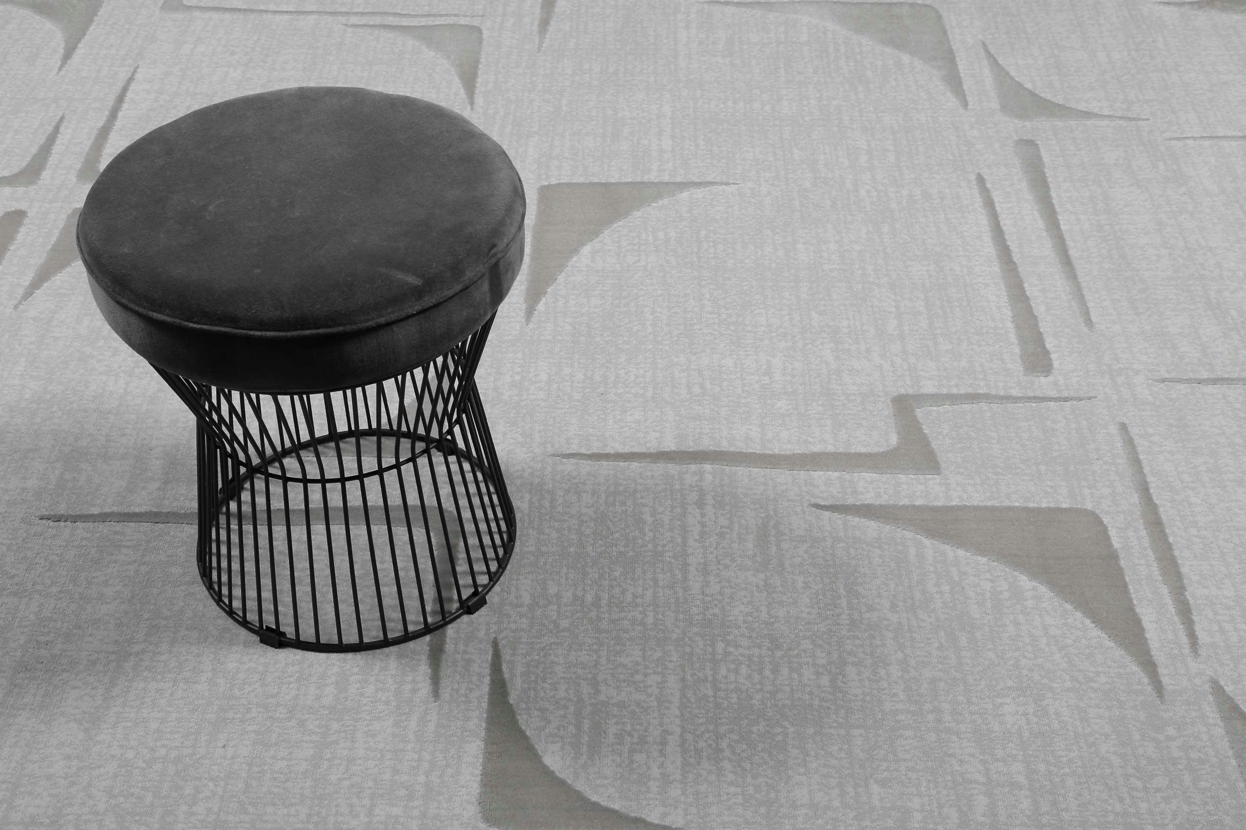 NELLE - Tapis ras gris chiné avec motif gris 80x150