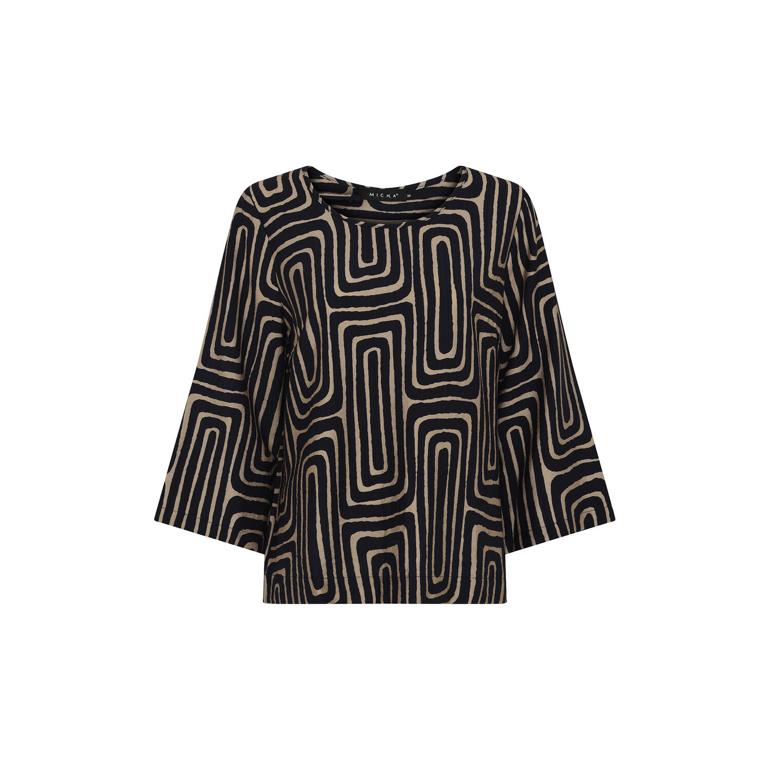 Blouse Vivid Print, navy/camel