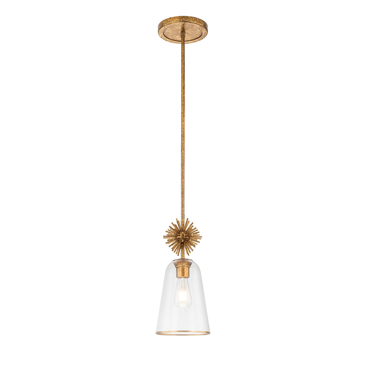 Lampa wisząca przecierane złoto-przezroczysty STARING 1xE27x40W Elstead