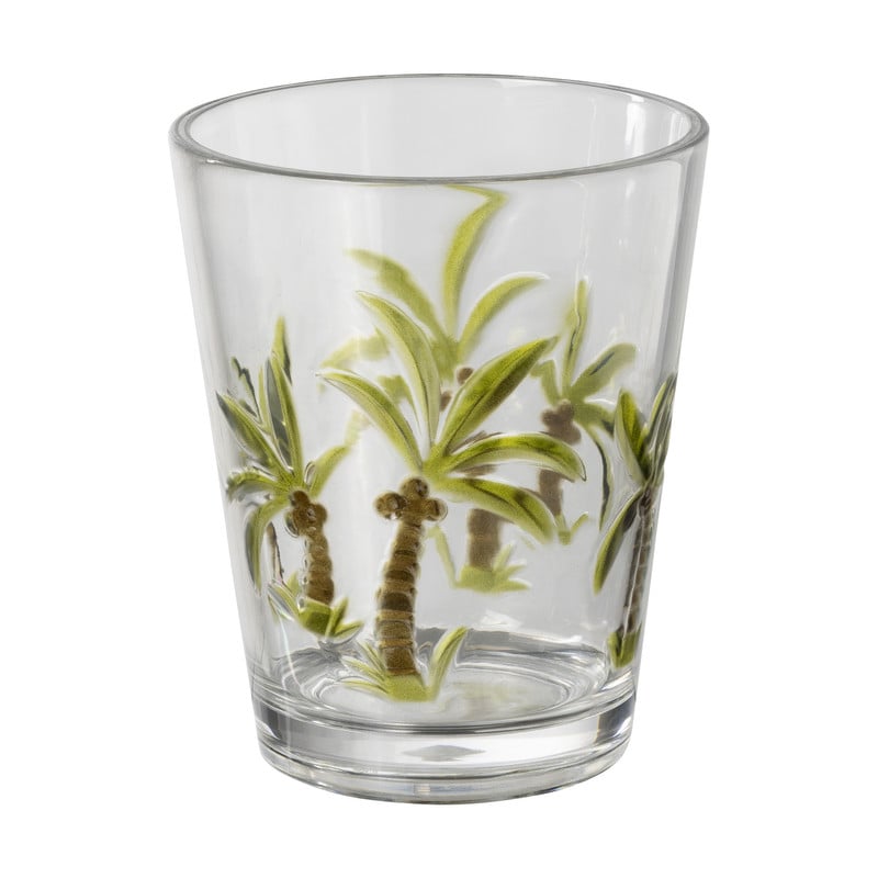 Waterglas palmboom - groen - &Oslash;9.5x11.5 cm