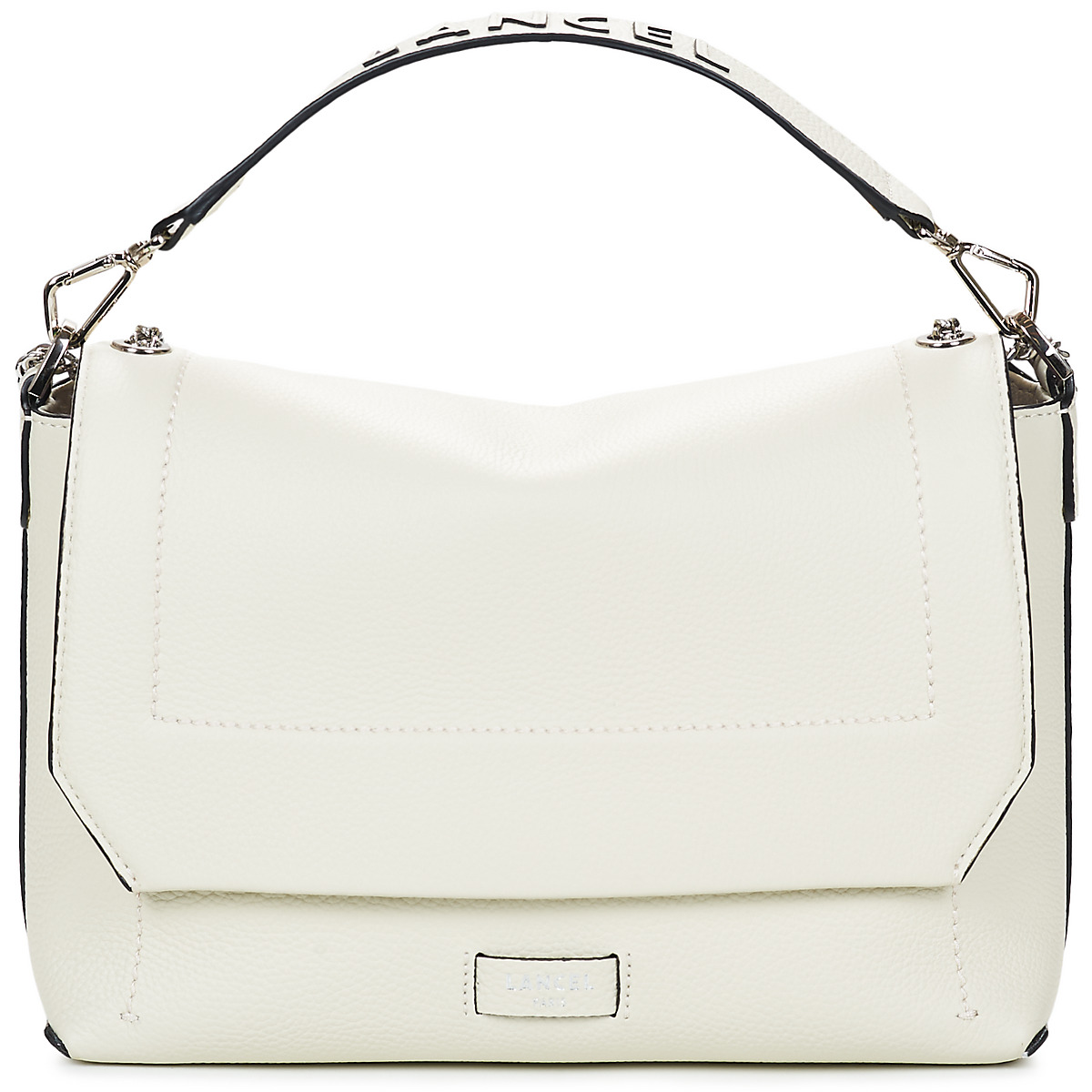 Lancel - NINON SOFT DE LANCEL L FLAP BAG - White / Silver