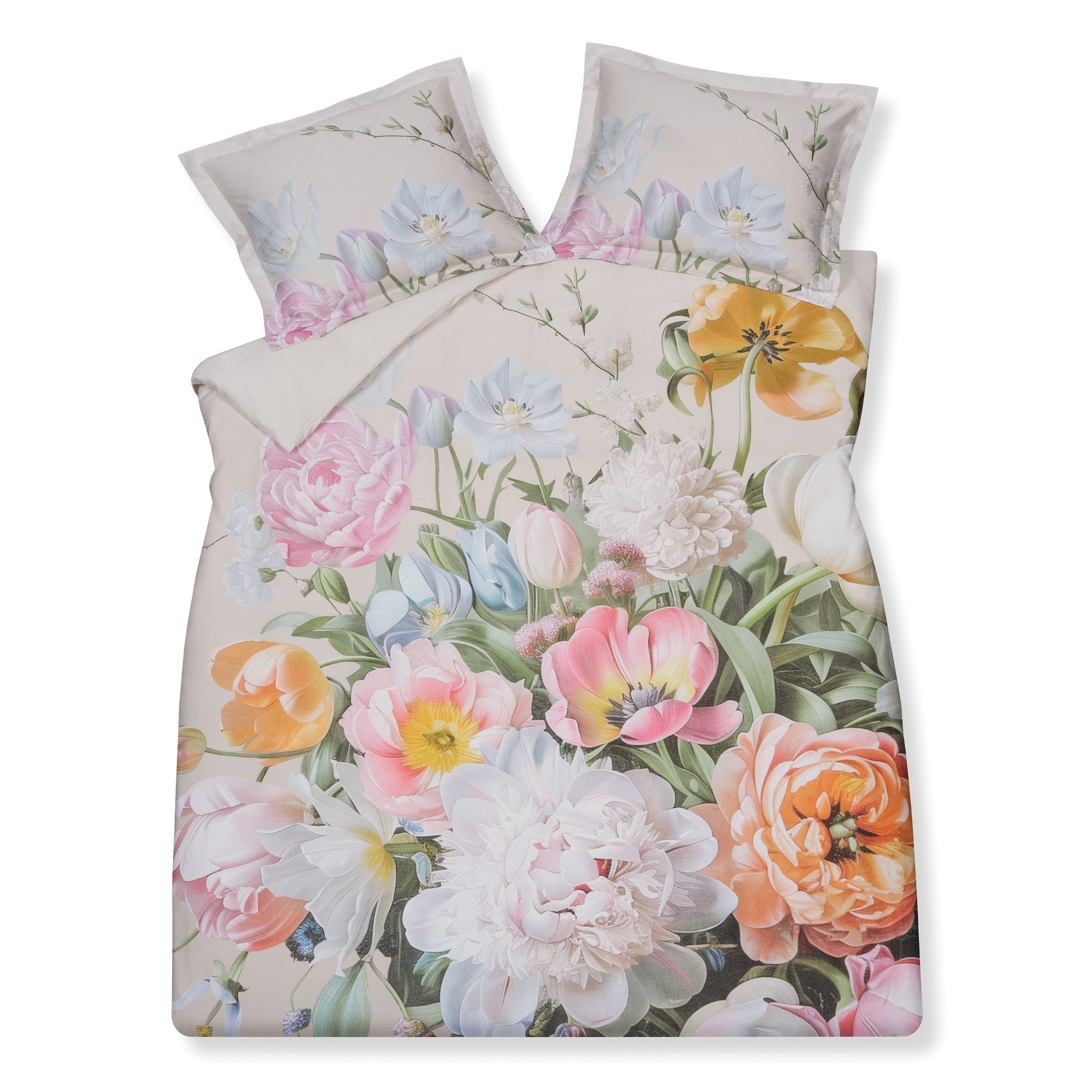 Fleur Festive Dekbedovertrek Cream Tan   240 x 200 220 cm   Beige