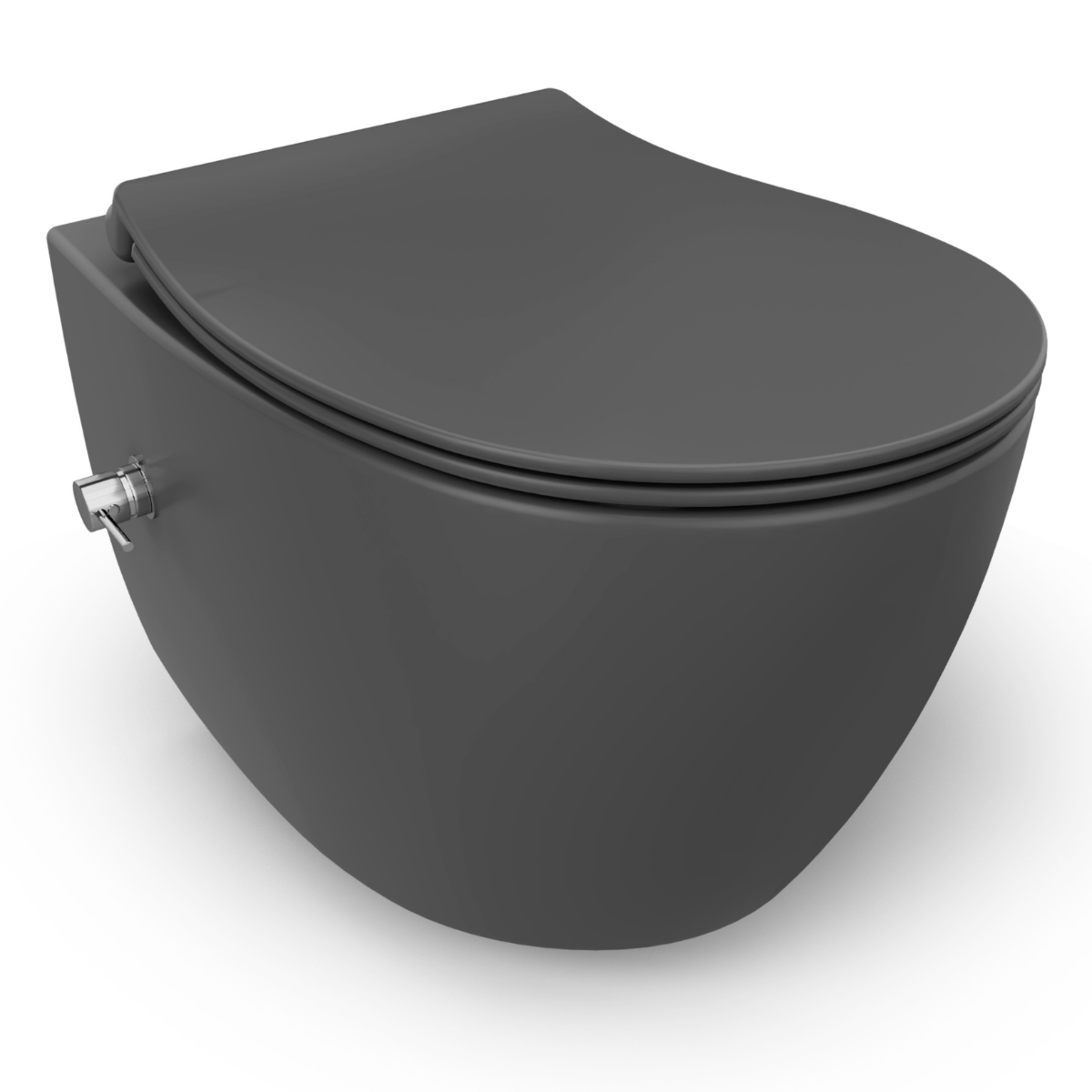 Isvea Wc Toilet Badkamer Hangend Bidet Antraciet Inclusief Softclose Toiletbril