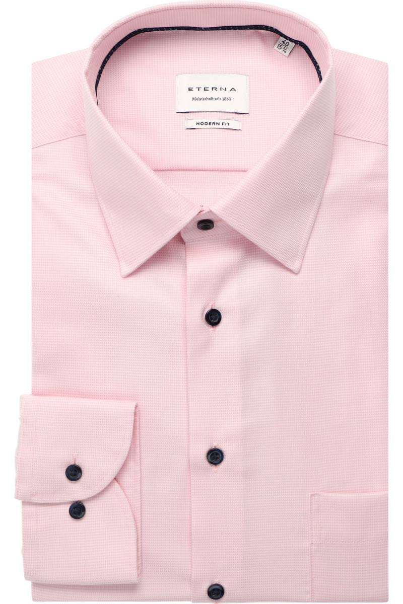 ETERNA Modern Fit Hemd rosa, Strukturiert