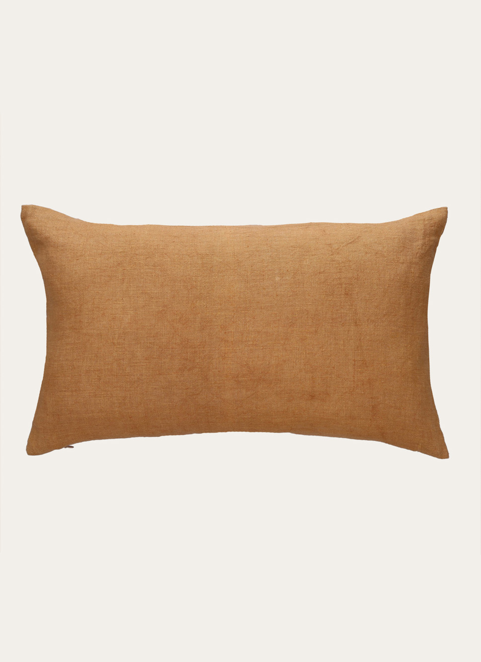 HOUSSE DE COUSSIN RECTANGULAIRE EN LIN LAVÉ CAMEL