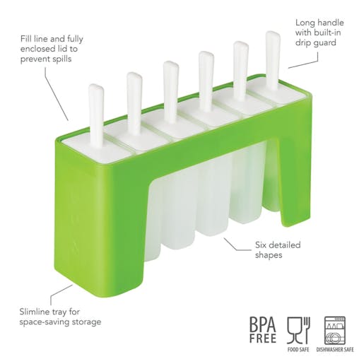 Tovolo Pop Moulds Groovy Green with Stand | Set 6