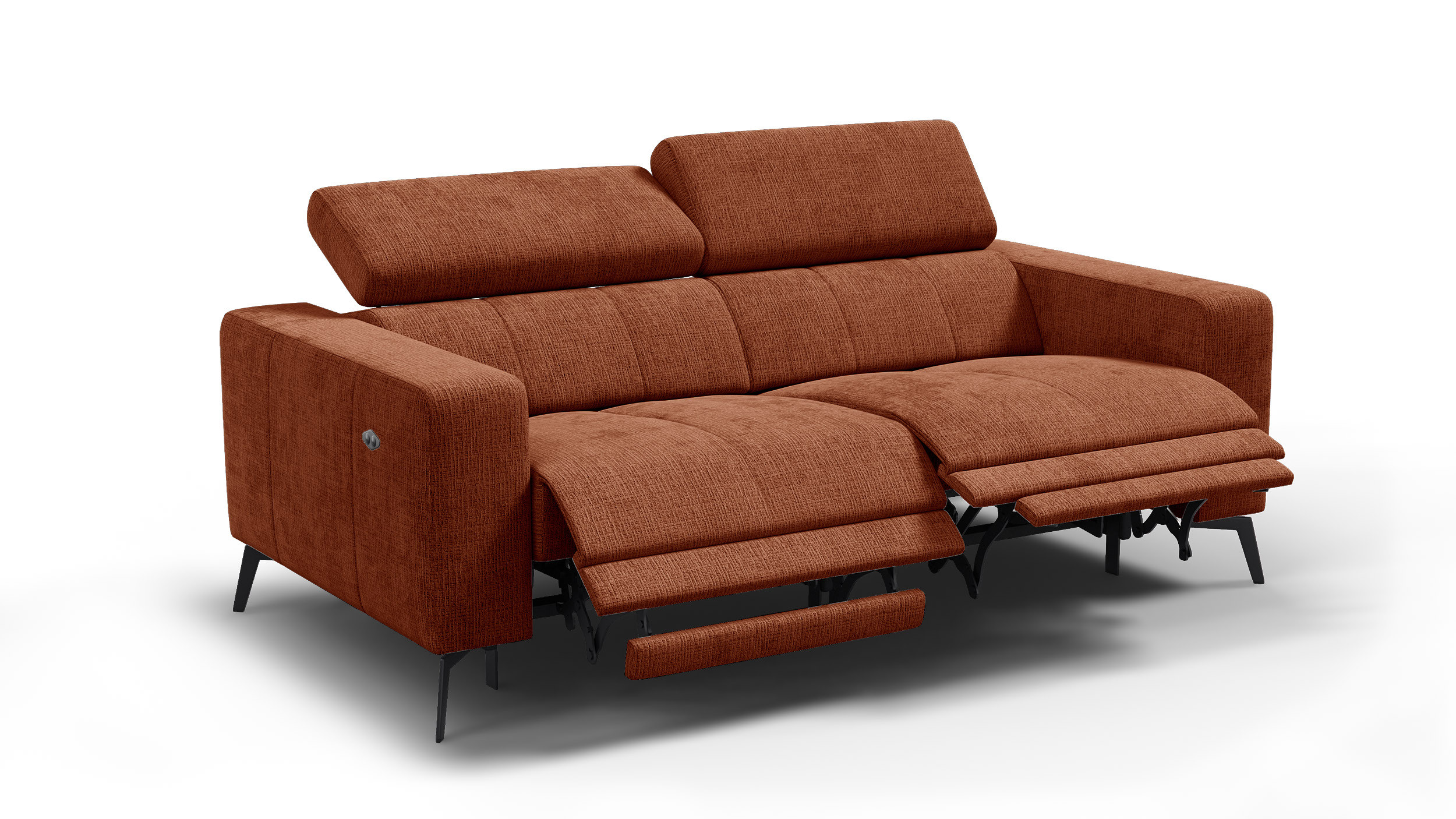 Sofa 3 osobowa MORELLO, ciemnopomarańczowa, 2 x Relax Zero Gravity