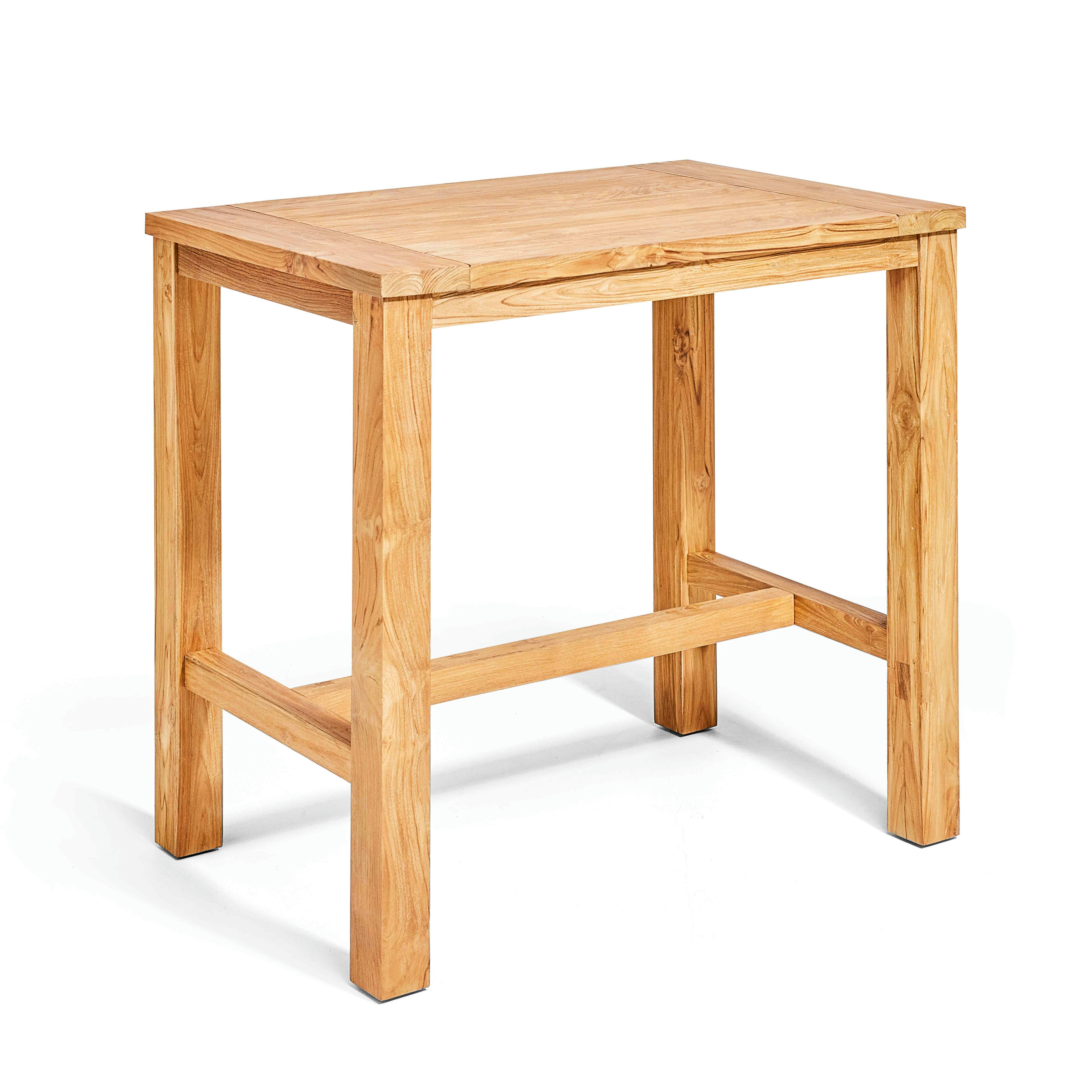 MIRA - Table haute en teck recyclé massif