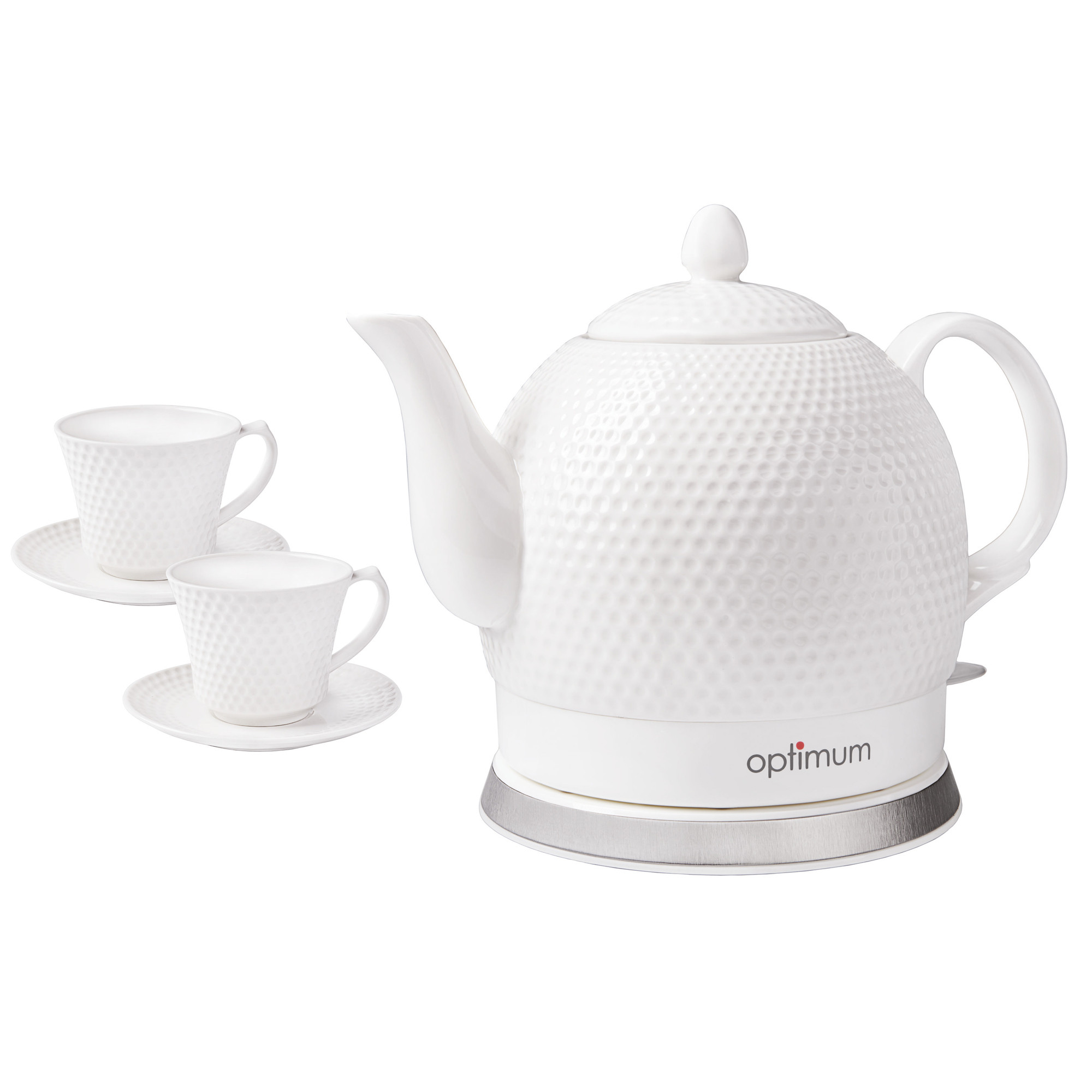 Czajnik elektryczny ceramiczny 1,2 l CJS-1312 z filiżankami OPTIMUM