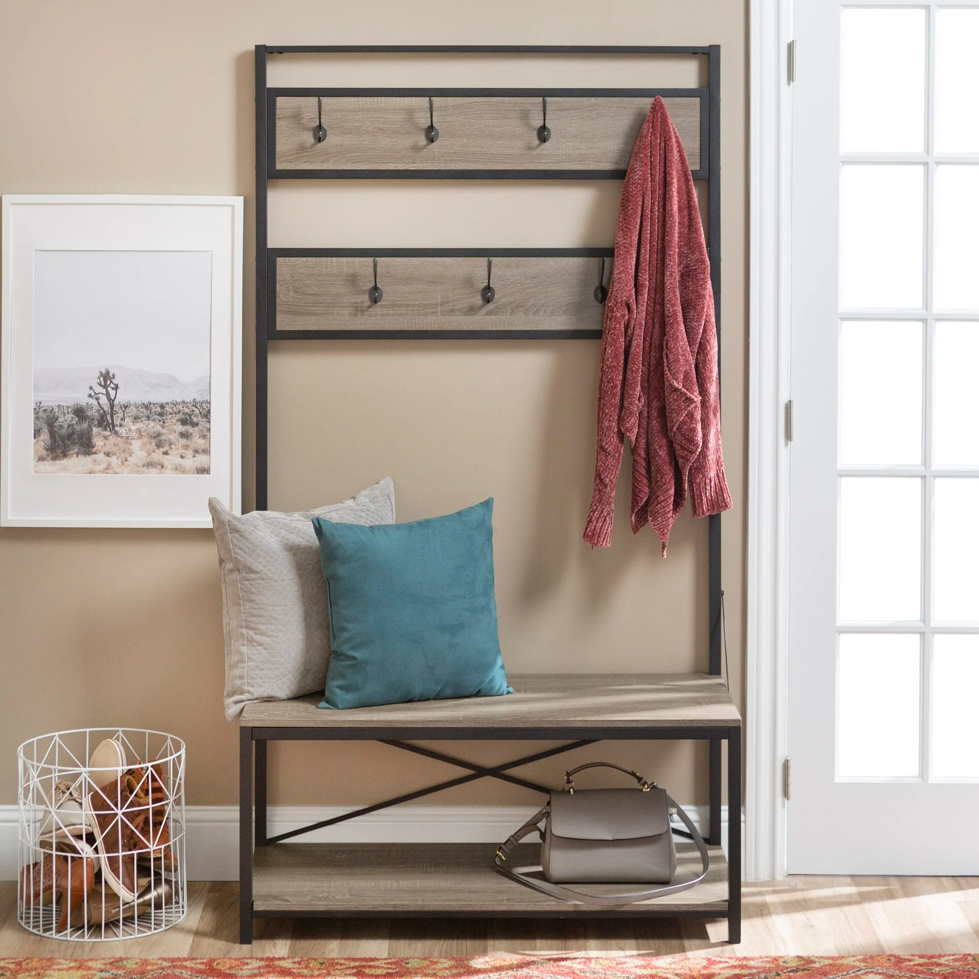 Middlebrook Geller Driftwood 72-inch Mixed Material Hall Tree