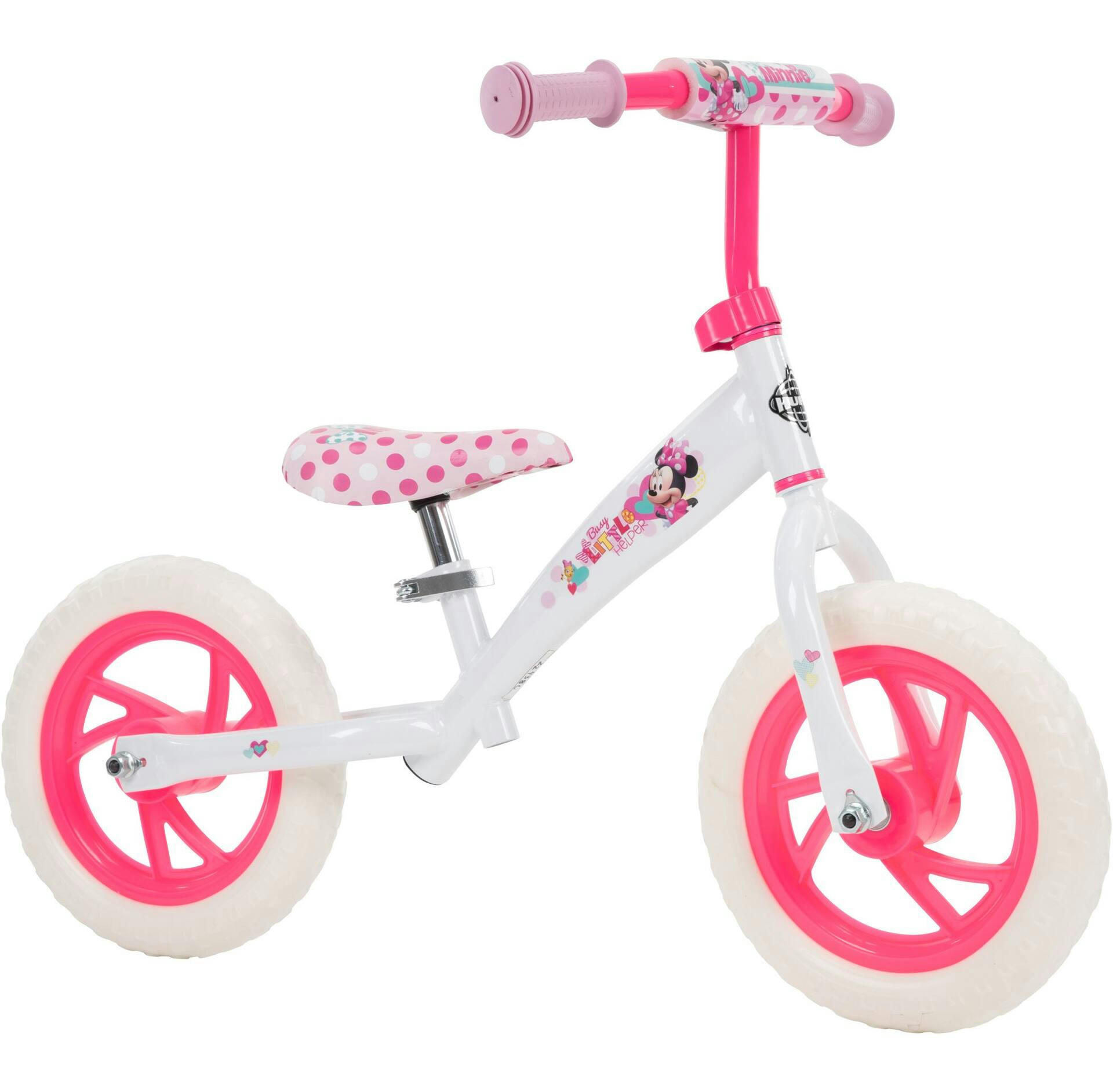 Disney Minnie Mouse Balance Bike, 12-in, White/Pink