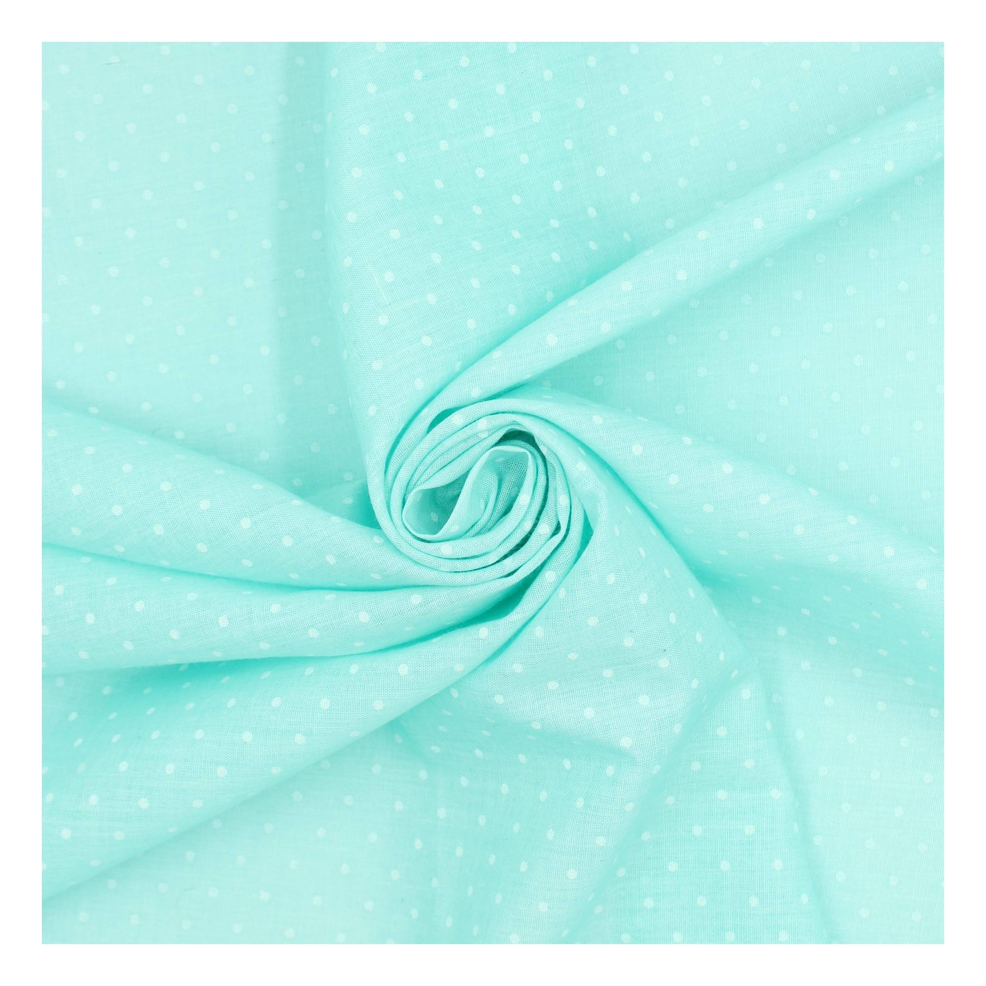 Mint Spot Print Polycotton Fabric by the Metre