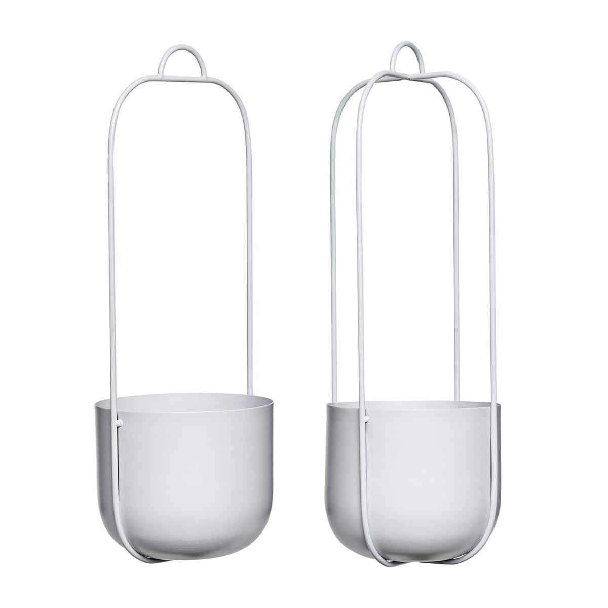 LOTUS - Pot suspendu en métal gris (x2)
