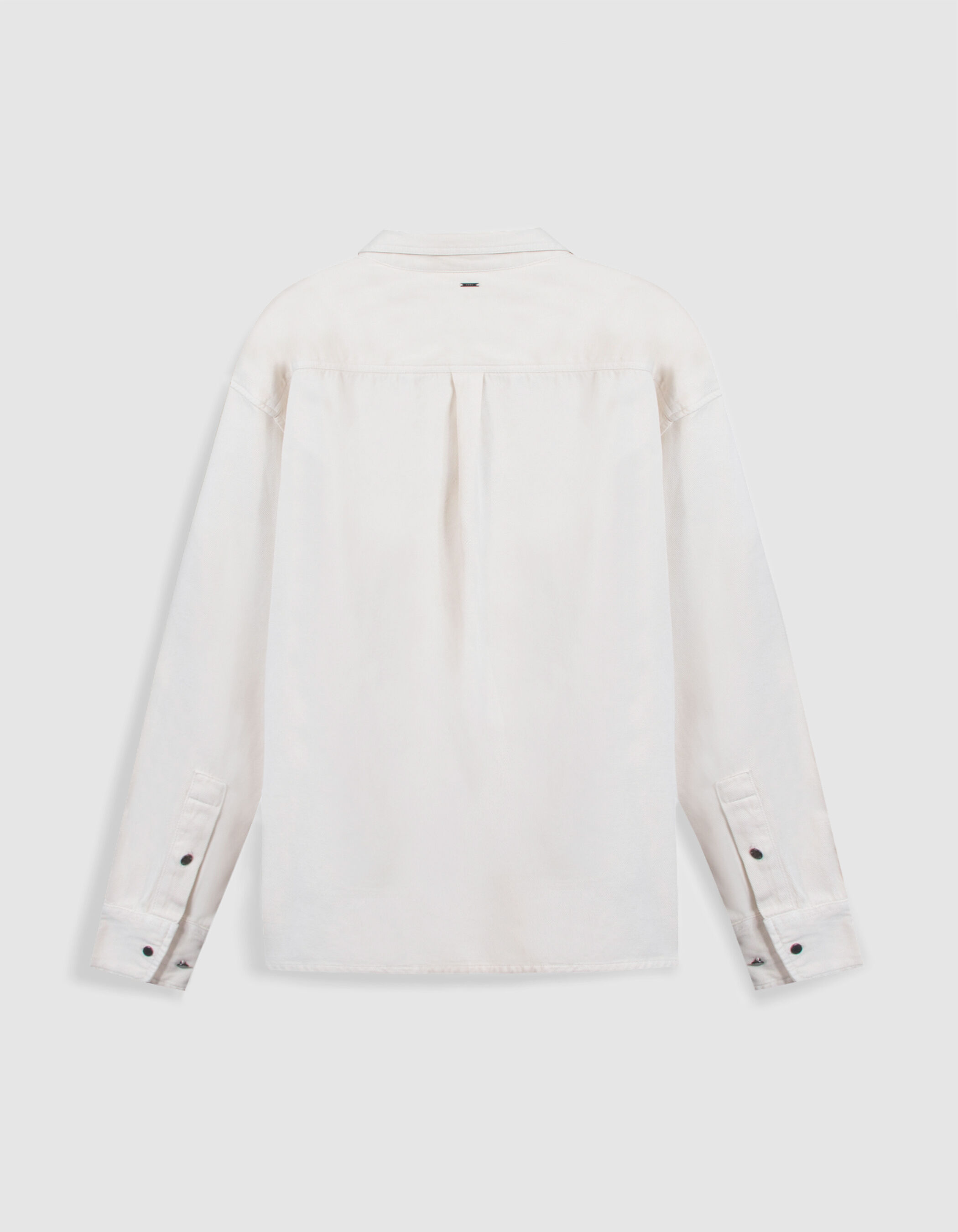 Chemise vareuse loose écrue col zippé Homme