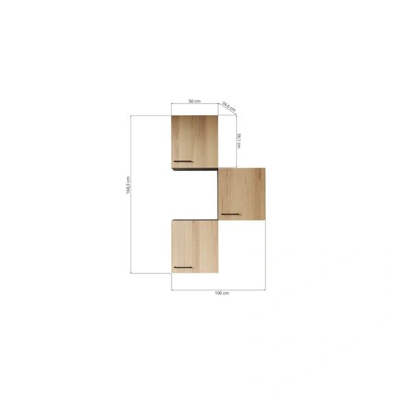 Wandschrank, »Oliver«, LxBxH: 50x34,6x168,3 cm, eichefarben