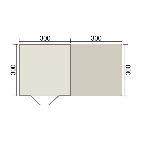 Gartenhaus, »Batu«, LxB: 600x600 cm, carbongrau