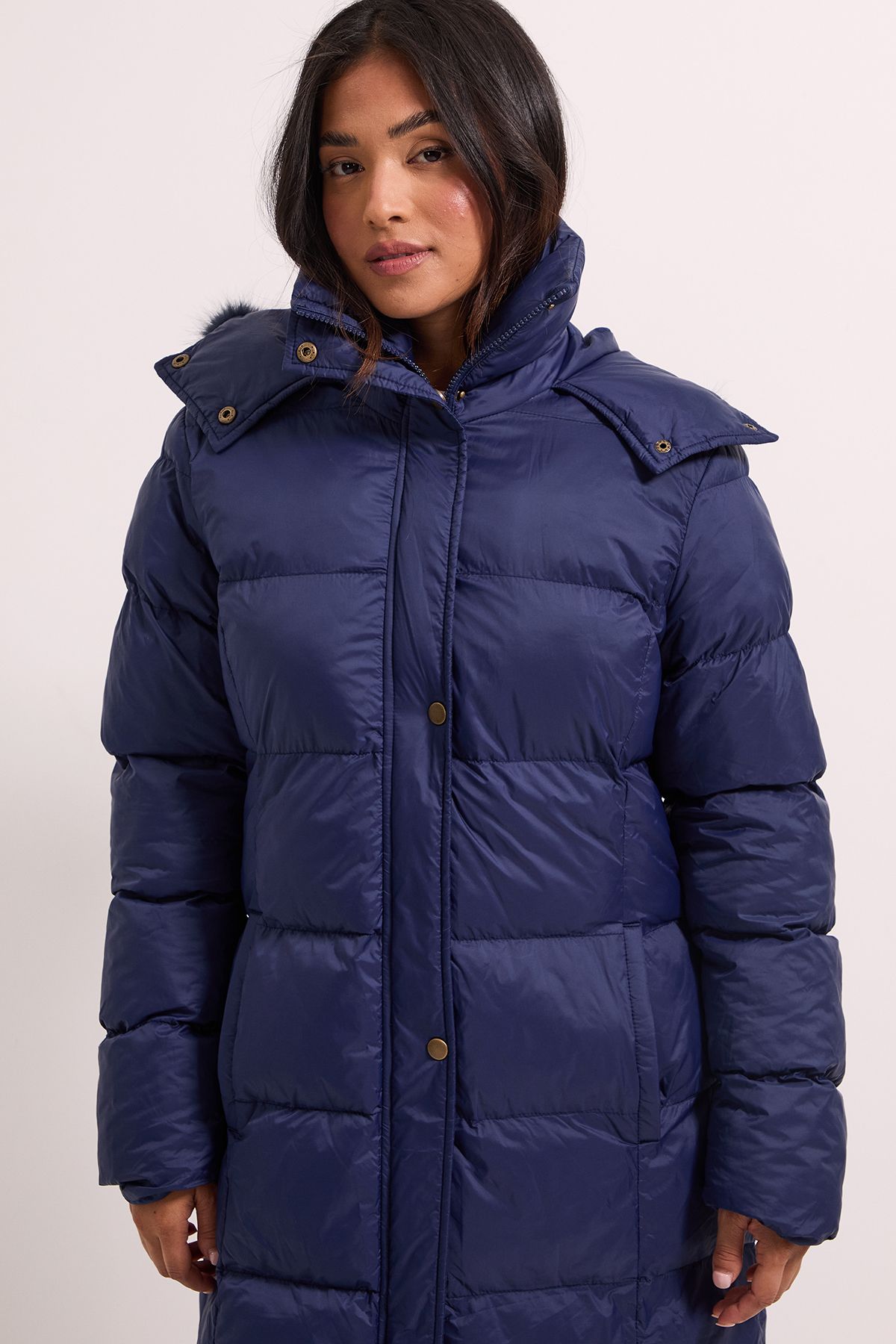 Dorothy Perkins Petite Fur Trim Padded Puffer Coat