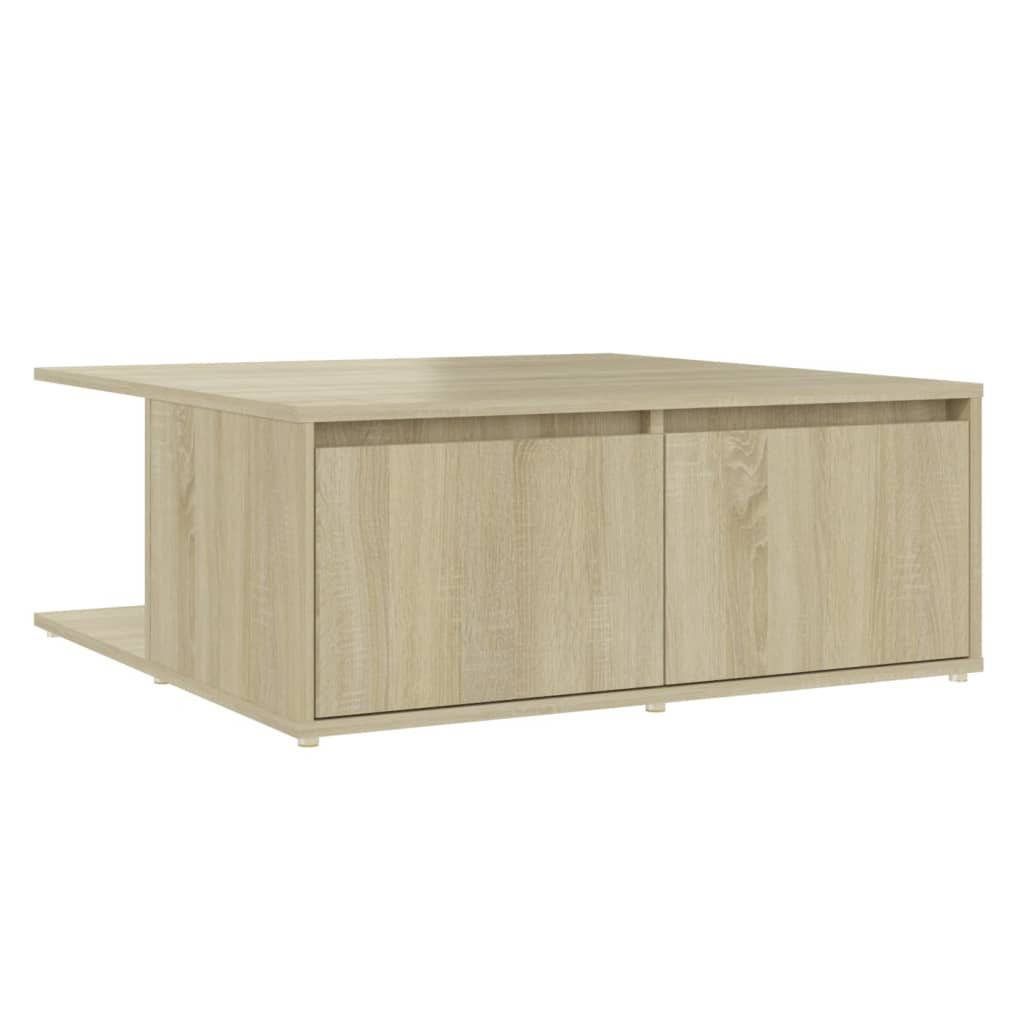 Stolik Kawowy Ława Stół Dąb Sonoma 80x80x31 Szuflady Do Salonu Do Pokoju
